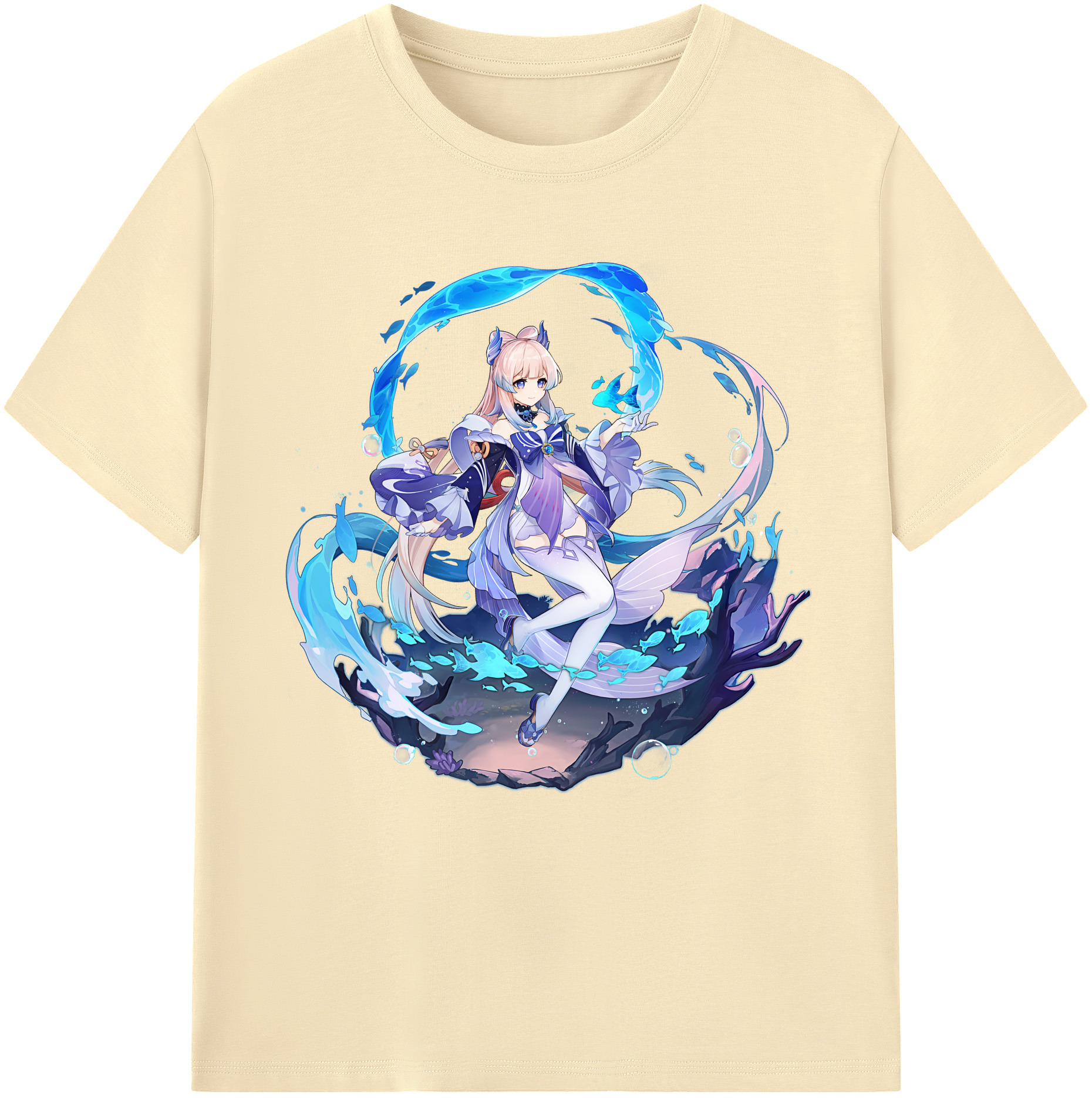 げんし神 珊瑚宮心海 サンゴノミヤ・ココミ genshin Sangonomiya Kokomi 綿100％半袖Tシャツ（フロントプリント）