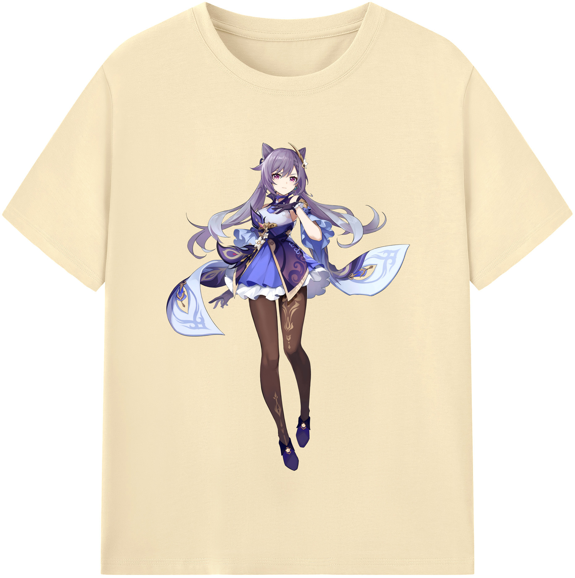 げんし神 刻晴 こくせい genshin Kokusei 綿100％半袖Tシャツ（フロントプリント）