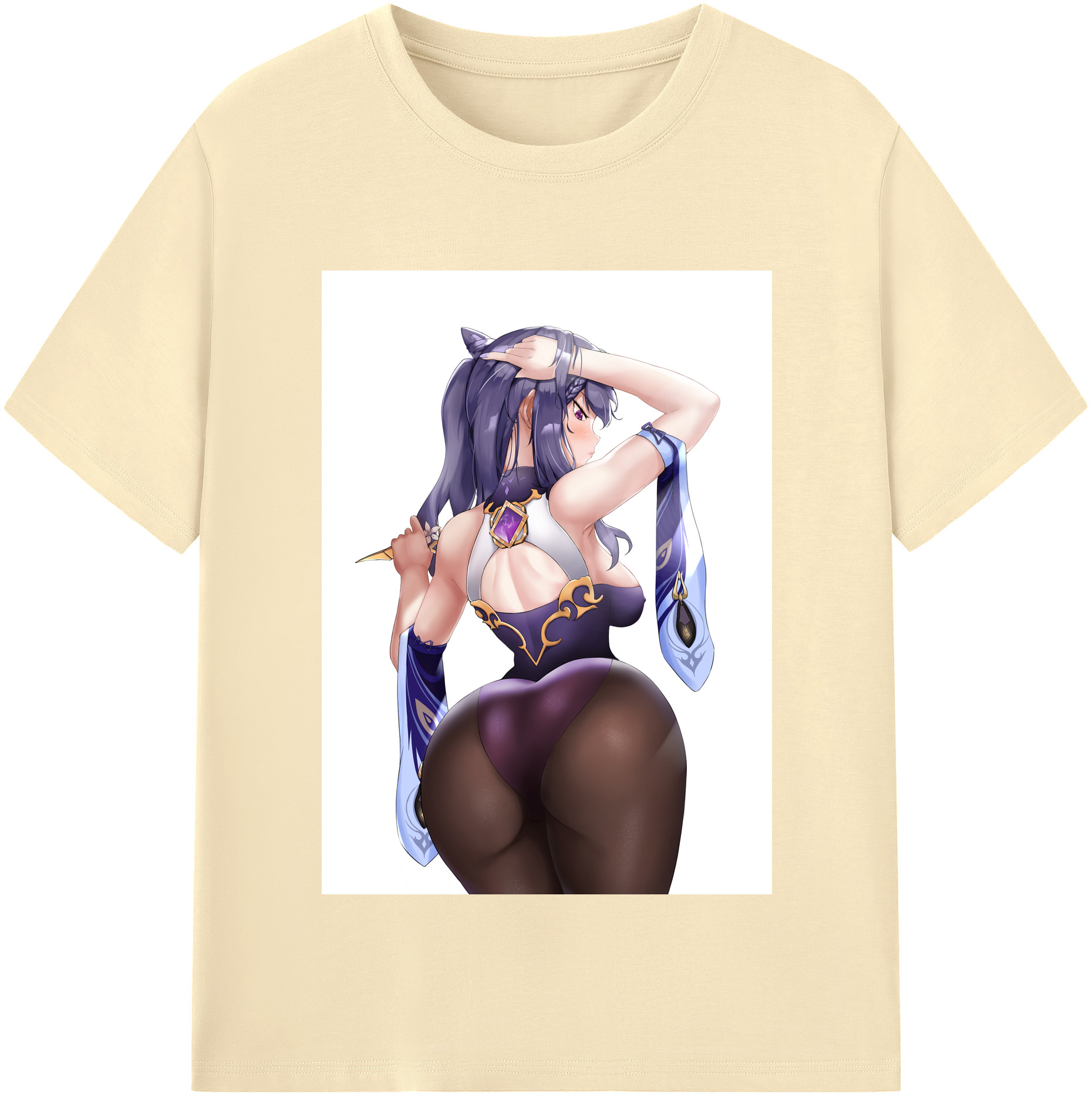 げんし神 刻晴 こくせい genshin Kokusei 綿100％半袖Tシャツ（フロントプリント）