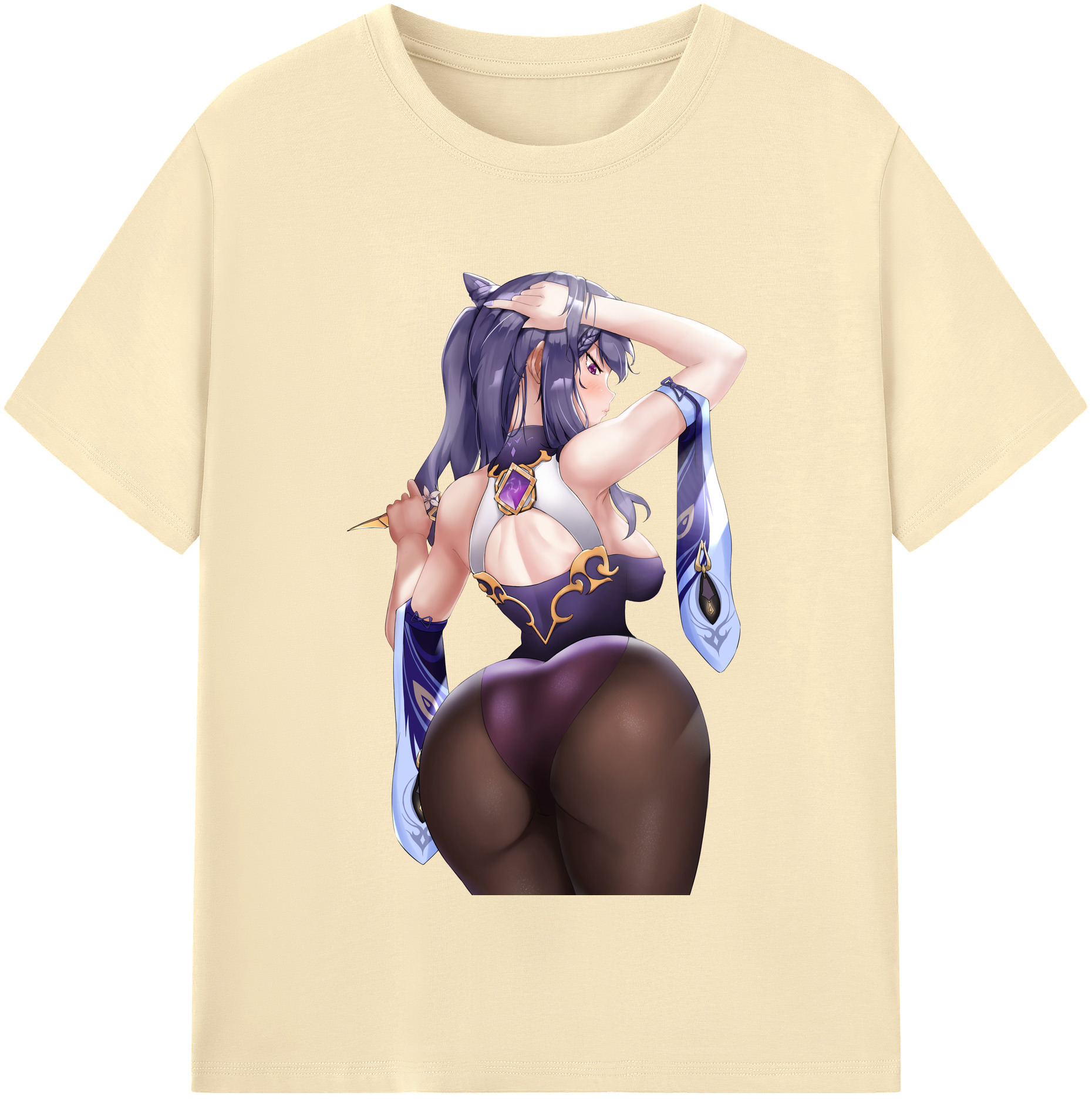 げんし神 刻晴 こくせい genshin Kokusei 綿100％半袖Tシャツ（フロントプリント）