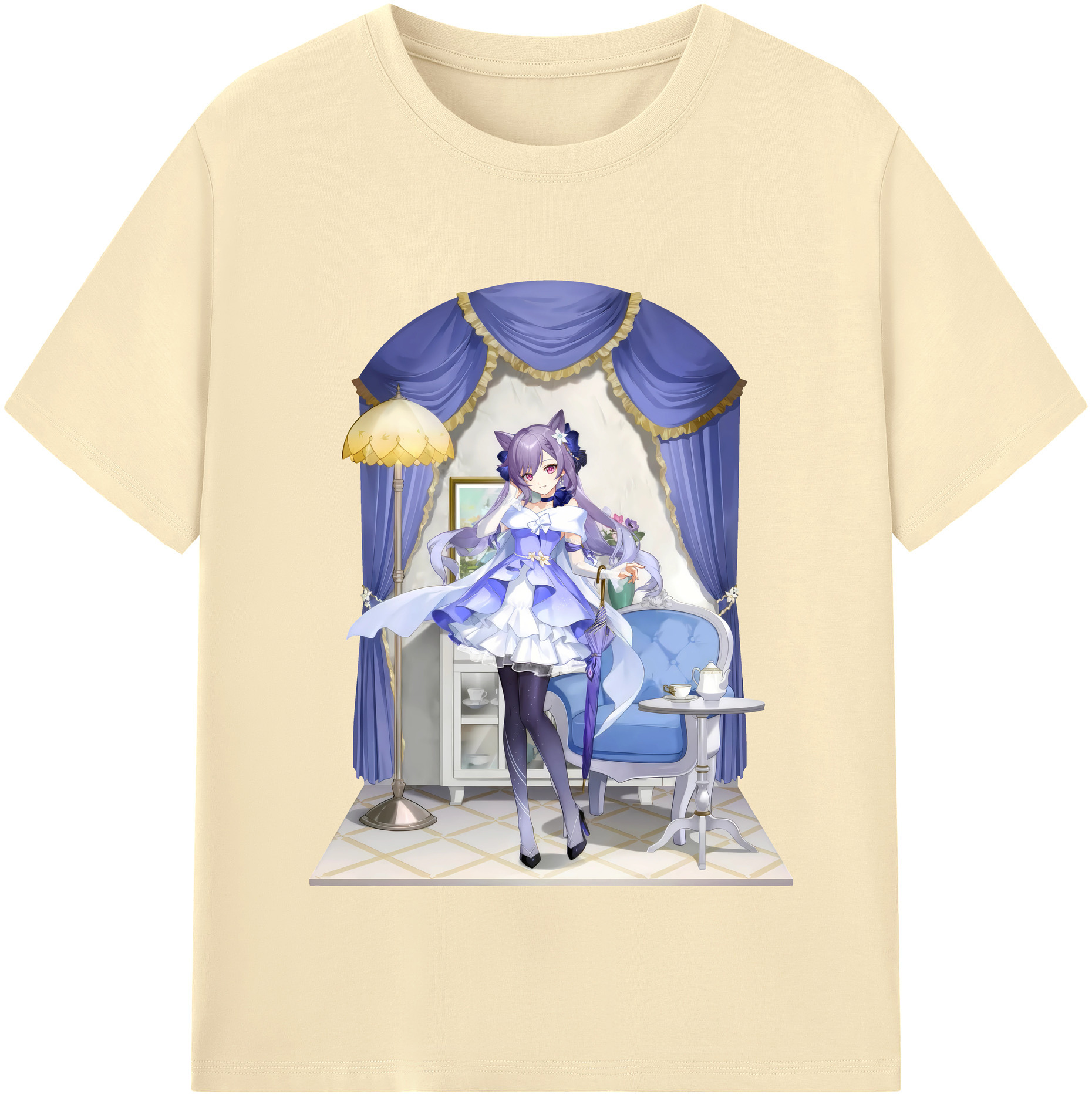 げんし神 刻晴 こくせい genshin Kokusei 綿100％半袖Tシャツ（フロントプリント）