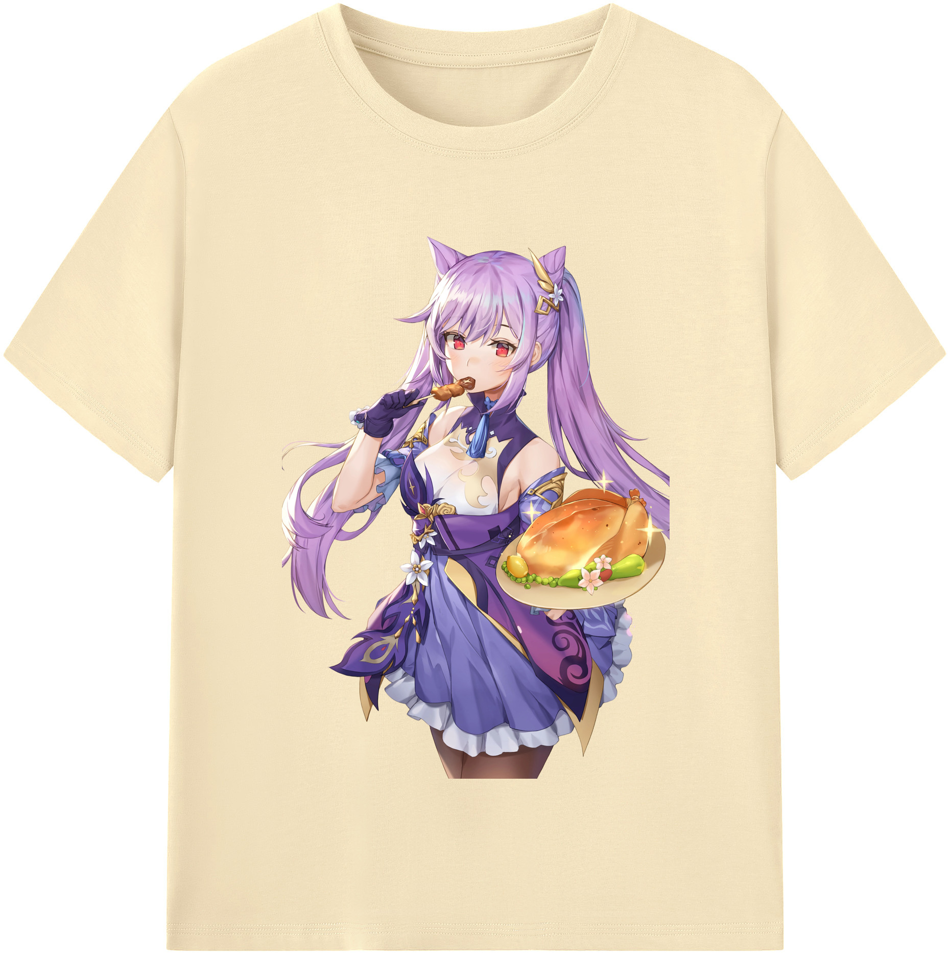 げんし神 刻晴 こくせい genshin Kokusei 綿100％半袖Tシャツ（フロントプリント）