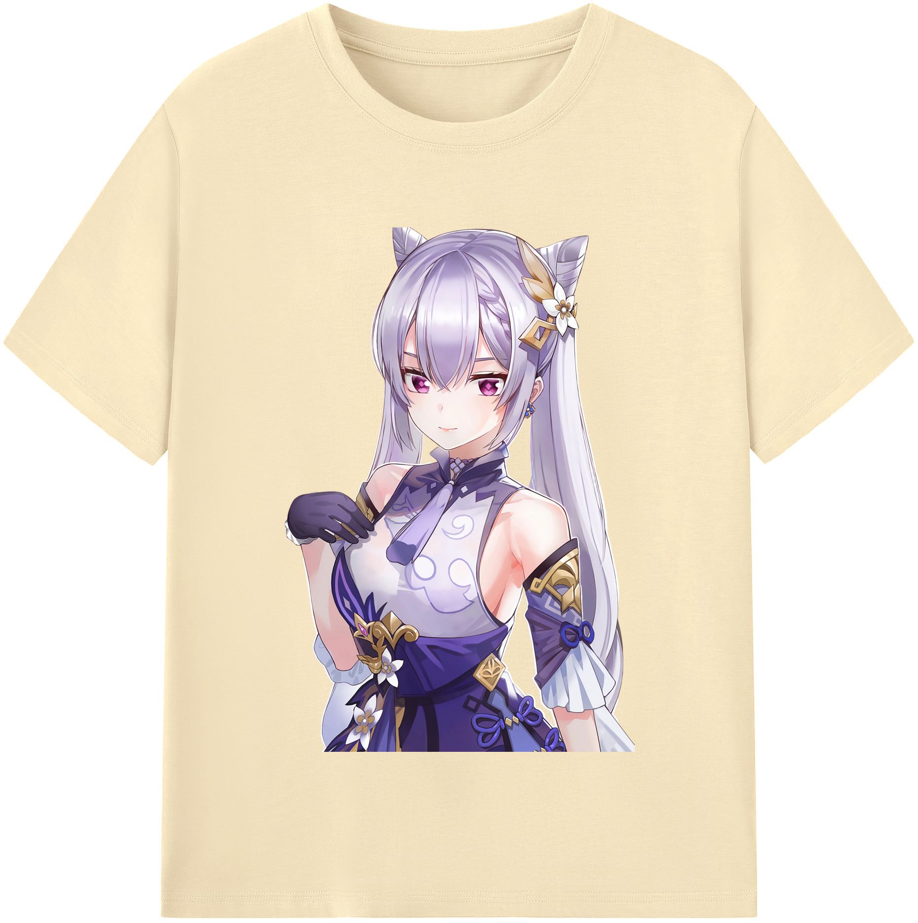 げんし神 刻晴 こくせい genshin Kokusei 綿100％半袖Tシャツ（フロントプリント）