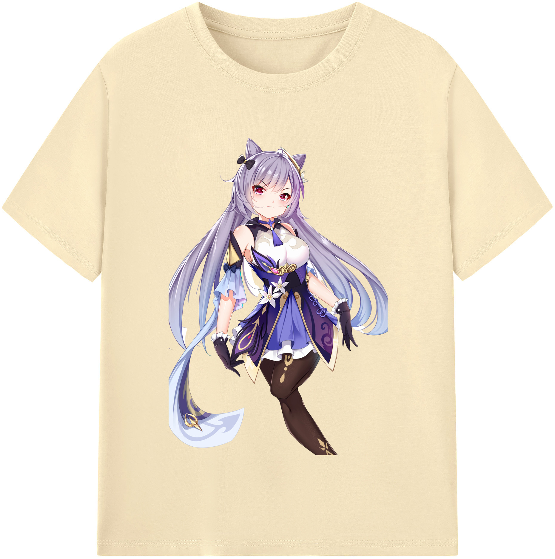 げんし神 刻晴 こくせい genshin Kokusei 綿100％半袖Tシャツ（フロントプリント）
