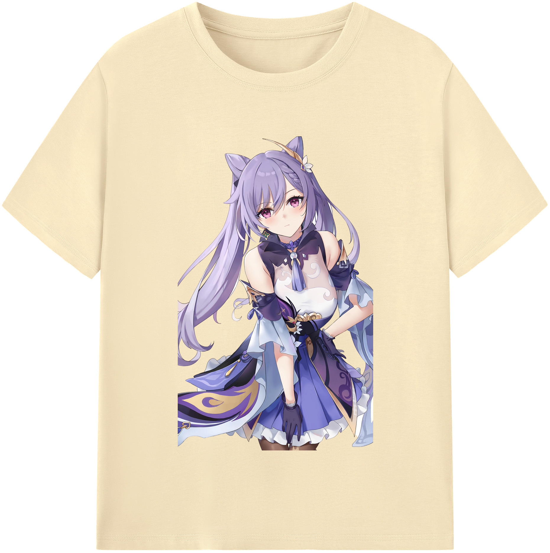 げんし神 刻晴 こくせい genshin Kokusei 綿100％半袖Tシャツ（フロントプリント）