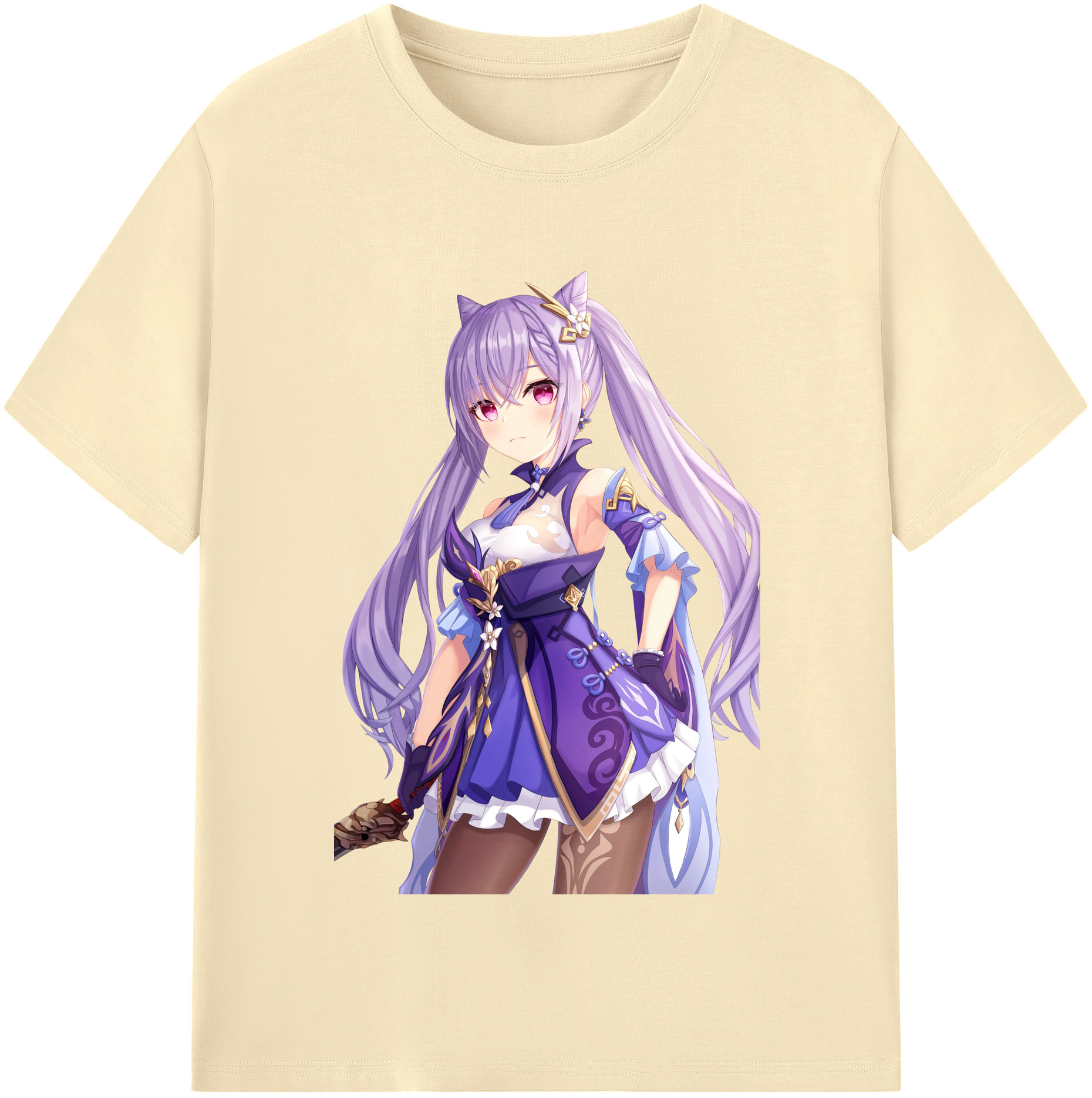 げんし神 刻晴 こくせい genshin Kokusei 綿100％半袖Tシャツ（フロントプリント）
