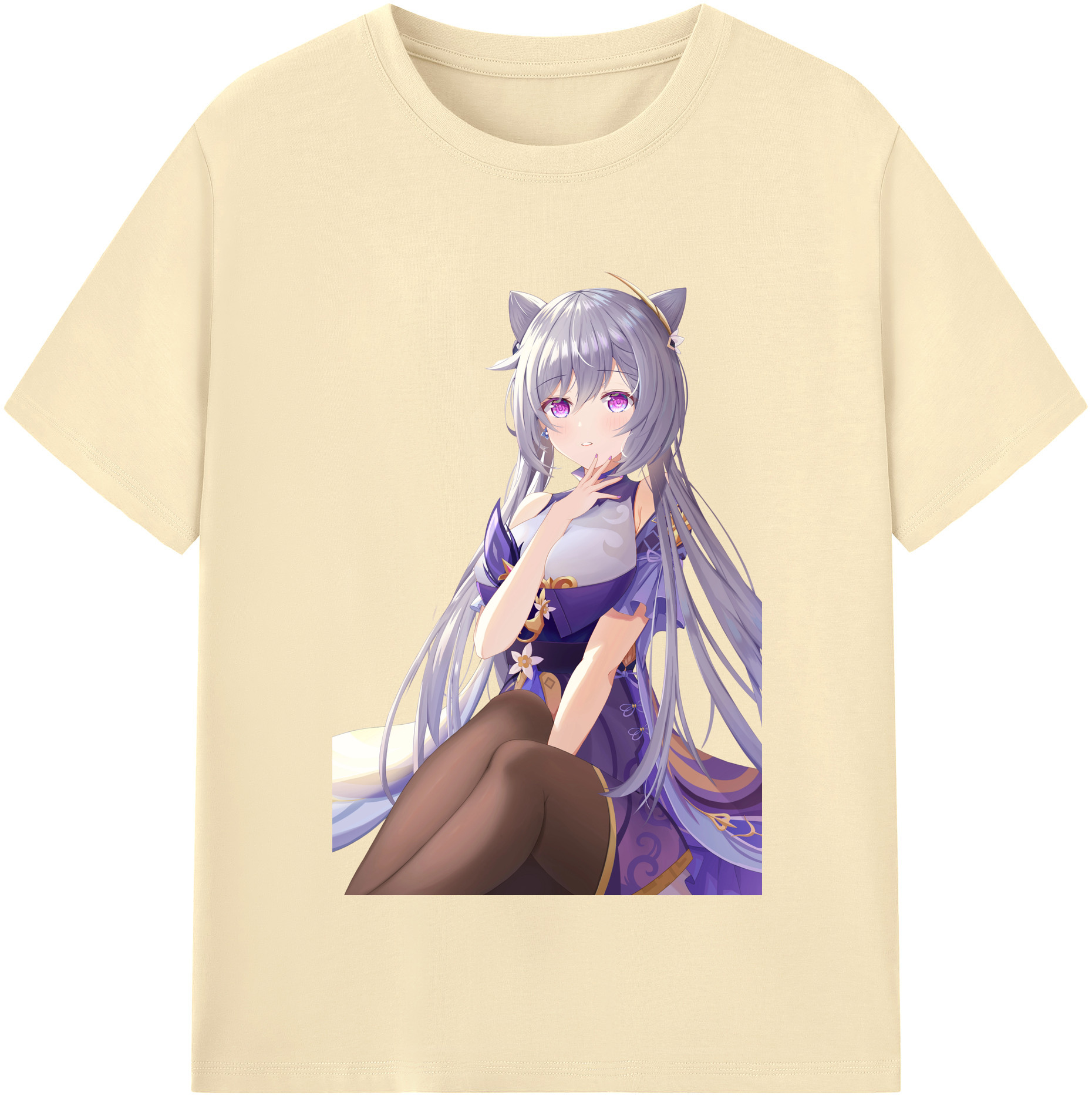 げんし神 刻晴 こくせい genshin Kokusei 綿100％半袖Tシャツ（フロントプリント）