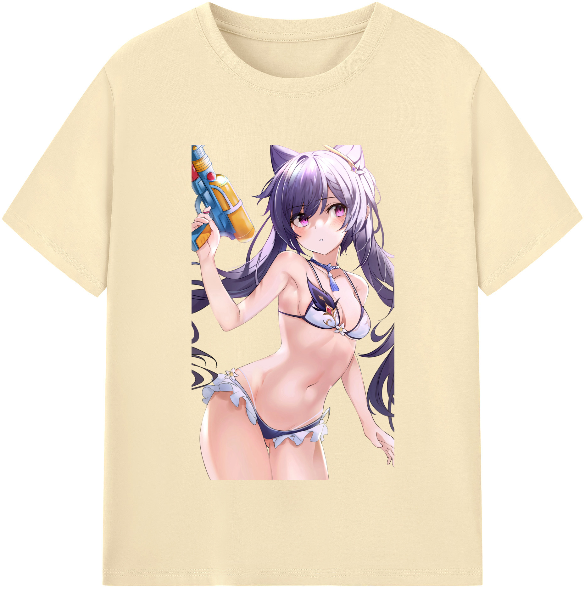 げんし神 刻晴 こくせい genshin Kokusei 綿100％半袖Tシャツ（フロントプリント）