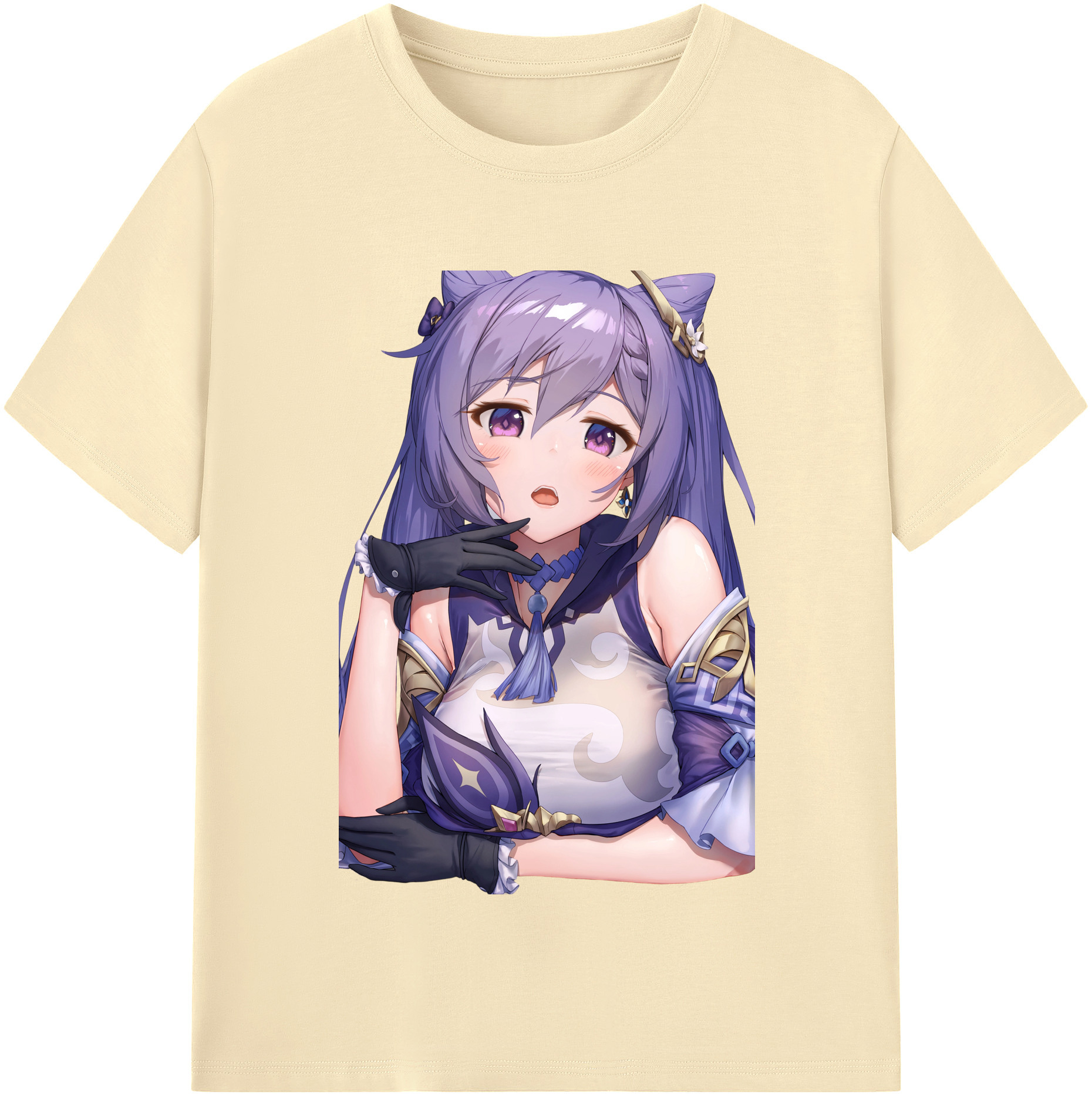 げんし神 刻晴 こくせい genshin Kokusei 綿100％半袖Tシャツ（フロントプリント）
