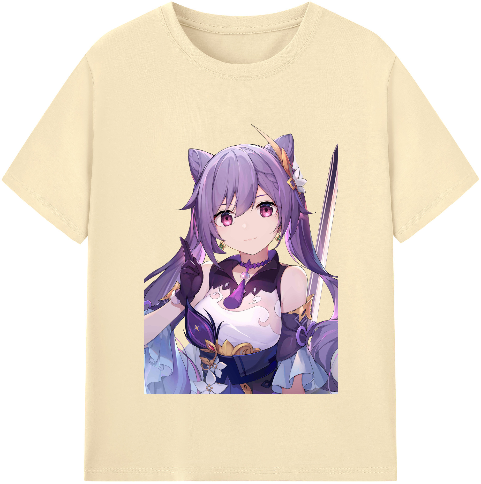 げんし神 刻晴 こくせい genshin Kokusei 綿100％半袖Tシャツ（フロントプリント）