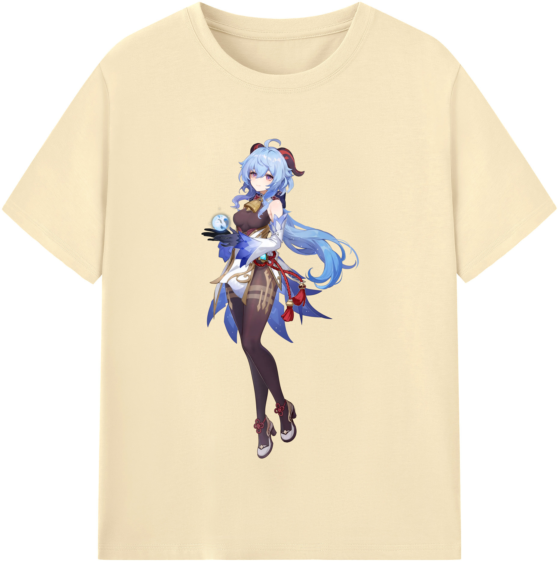 げんし神 甘雨 かんう genshin Ganyu 綿100％半袖Tシャツ（フロントプリント）