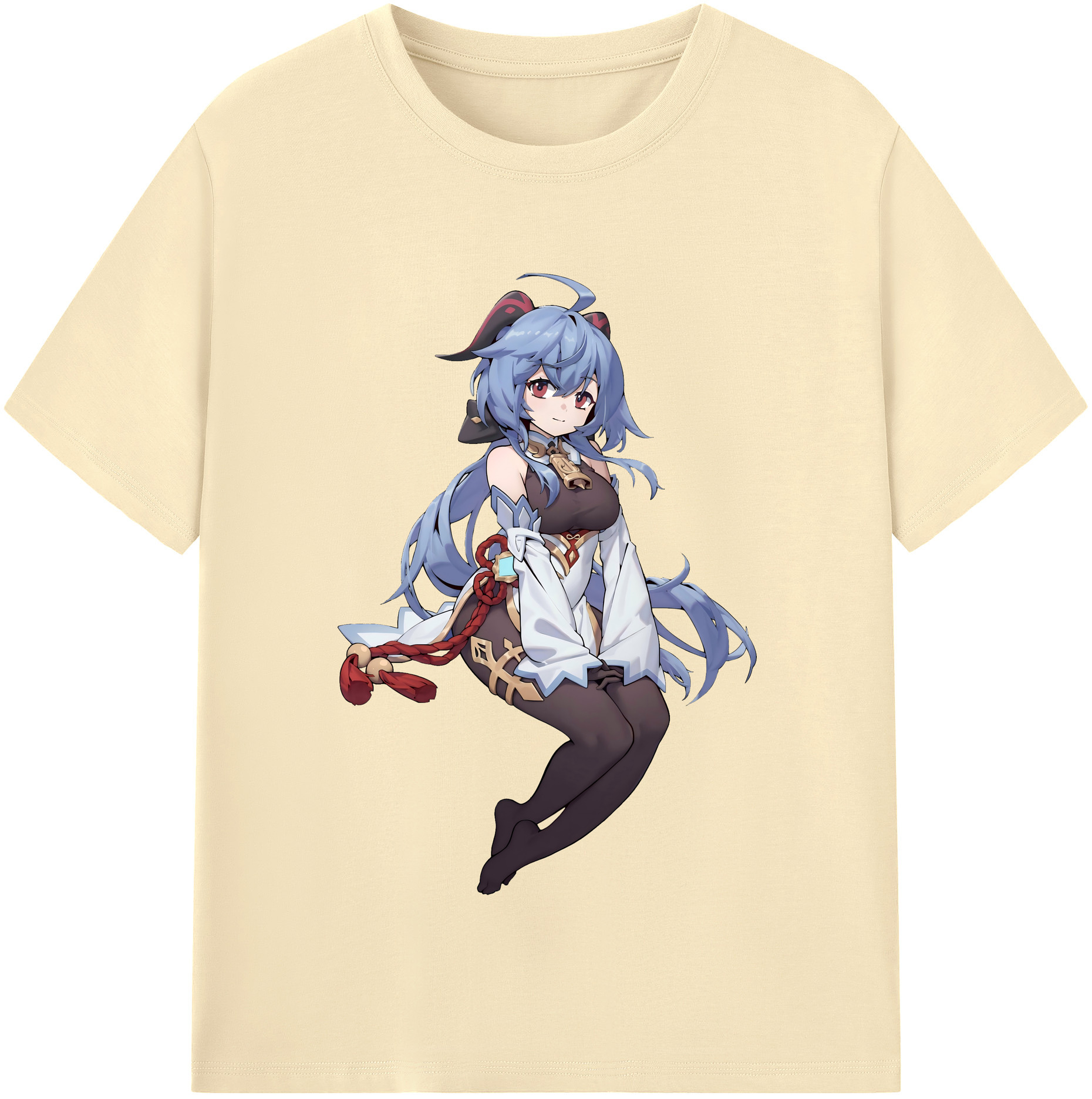 げんし神 甘雨 かんう genshin Ganyu 綿100％半袖Tシャツ（フロントプリント）