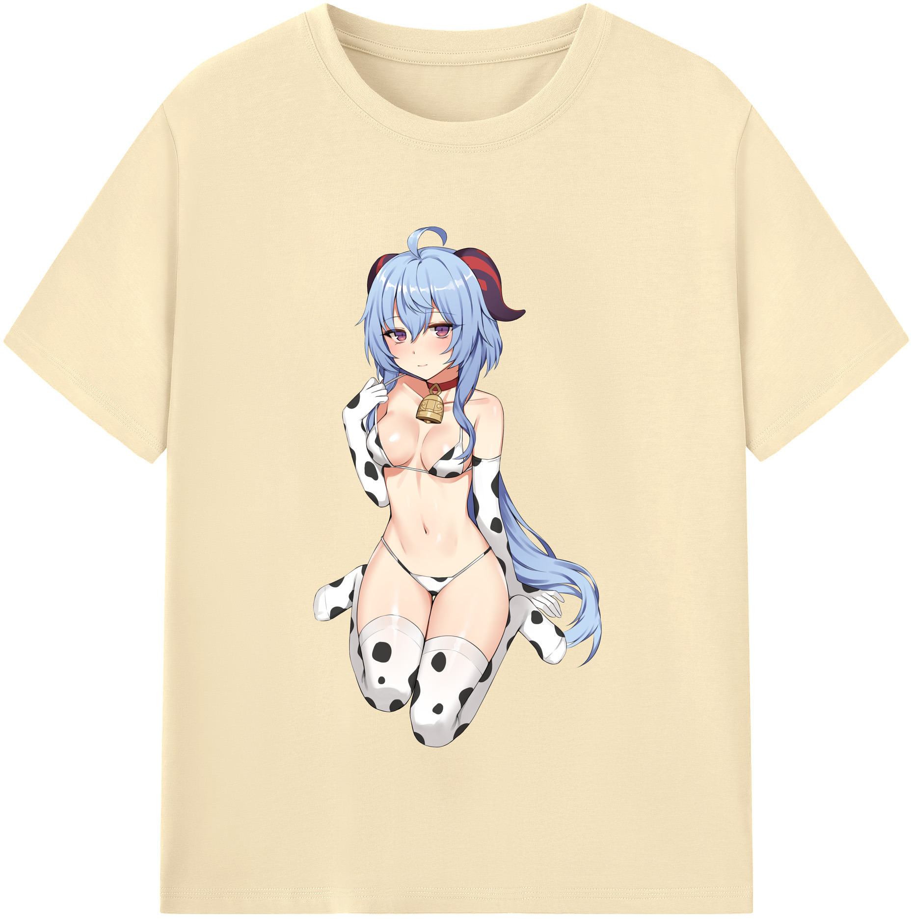 げんし神 甘雨 かんう genshin Ganyu 綿100％半袖Tシャツ（フロントプリント）