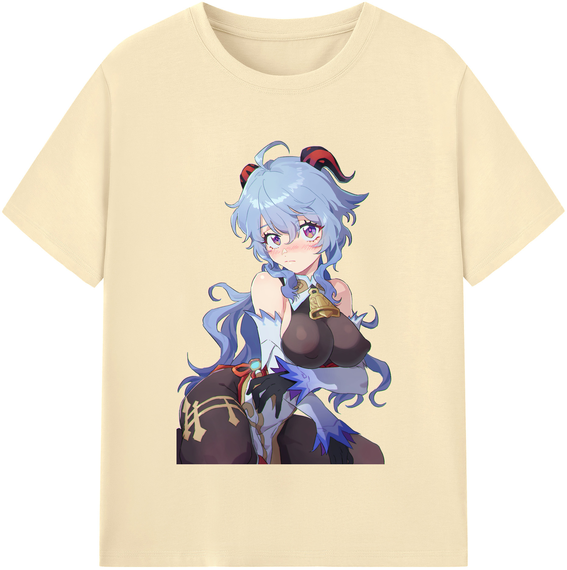 げんし神 甘雨 かんう genshin Ganyu 綿100％半袖Tシャツ（フロントプリント）