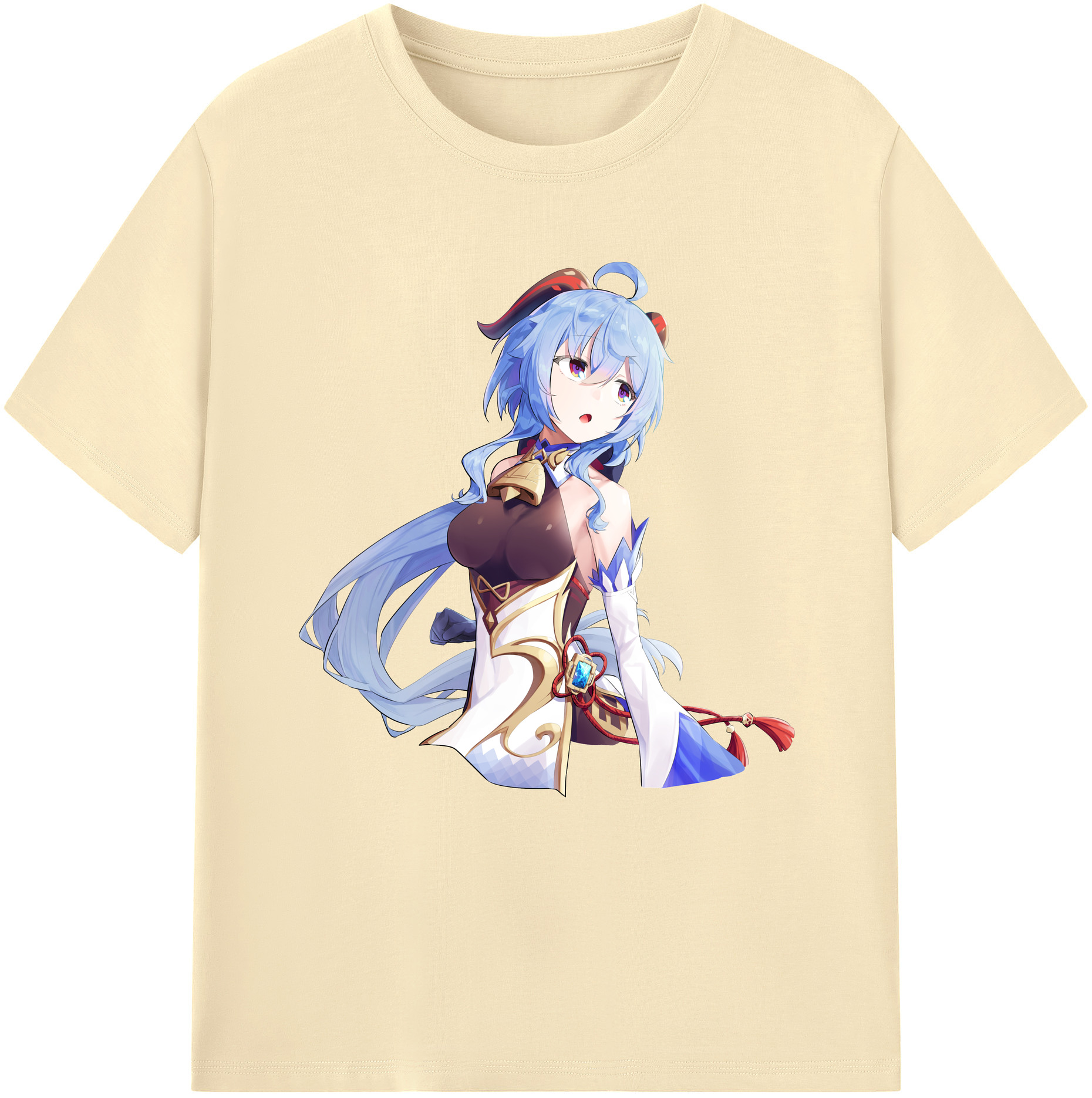 げんし神 甘雨 かんう genshin Ganyu 綿100％半袖Tシャツ（フロントプリント）