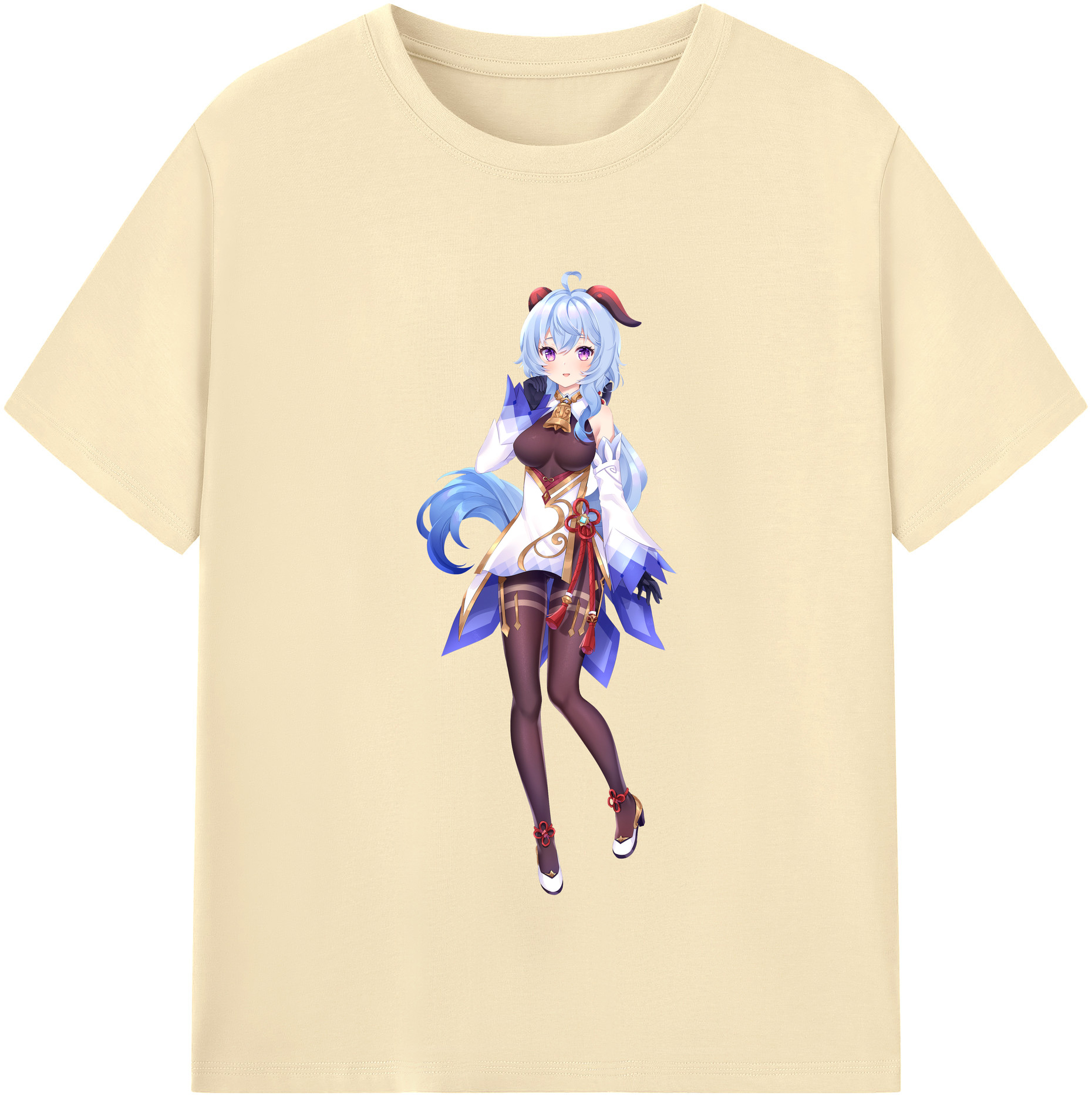 げんし神 甘雨 かんう genshin Ganyu 綿100％半袖Tシャツ（フロントプリント）