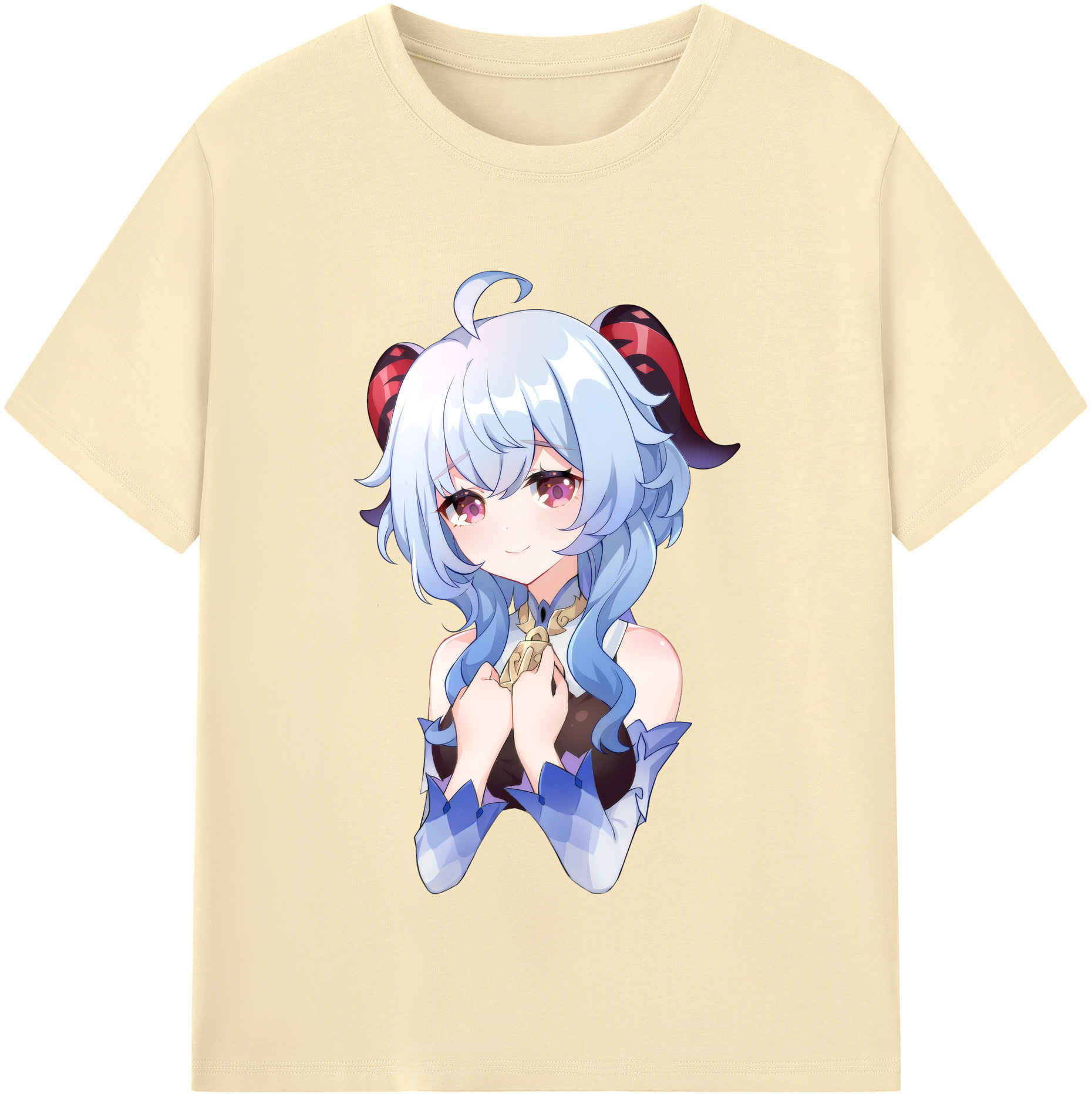 げんし神 甘雨 かんう genshin Ganyu 綿100％半袖Tシャツ（フロントプリント）