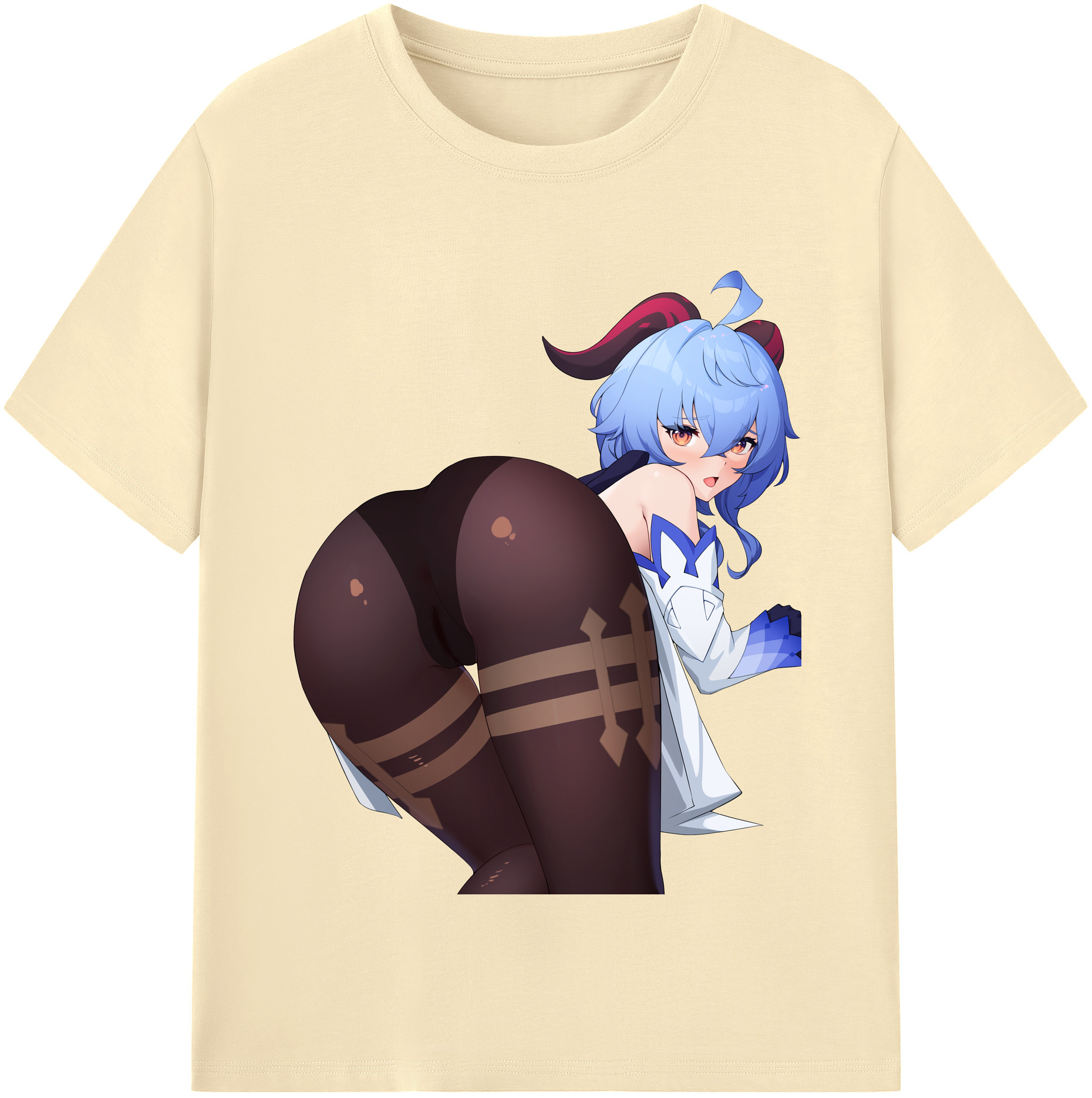げんし神 甘雨 かんう genshin Ganyu 綿100％半袖Tシャツ（フロントプリント）