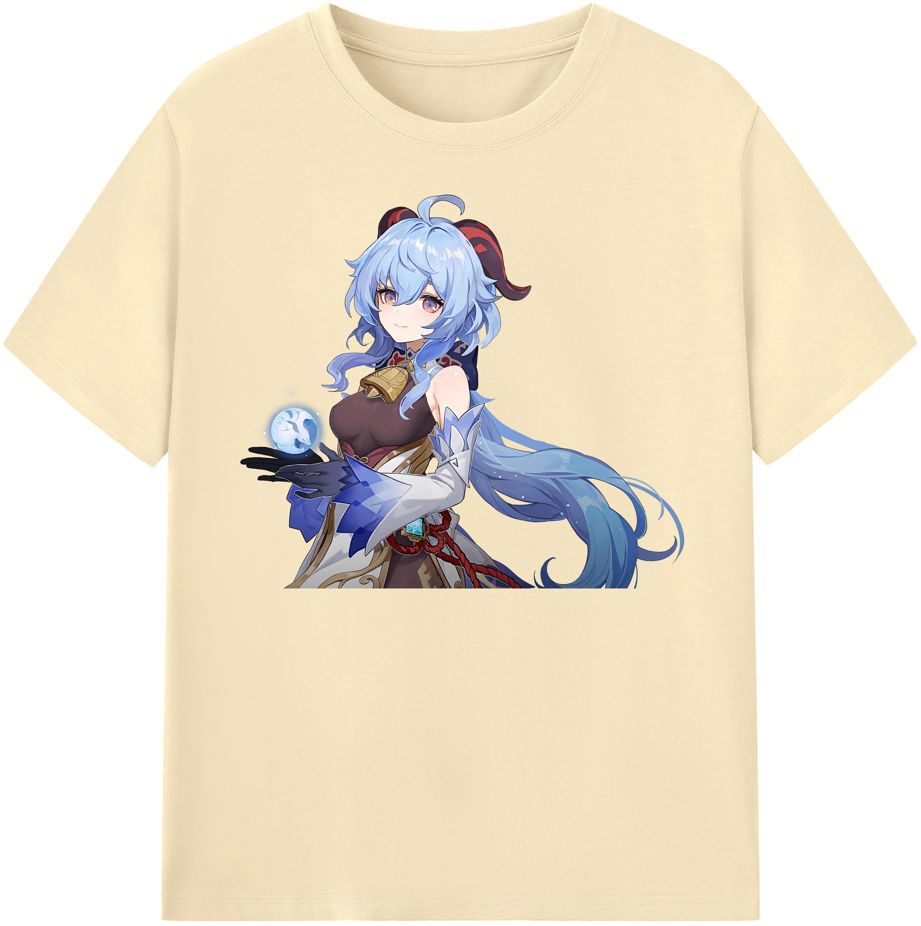 げんし神 甘雨 かんう genshin Ganyu 綿100％半袖Tシャツ（フロントプリント）