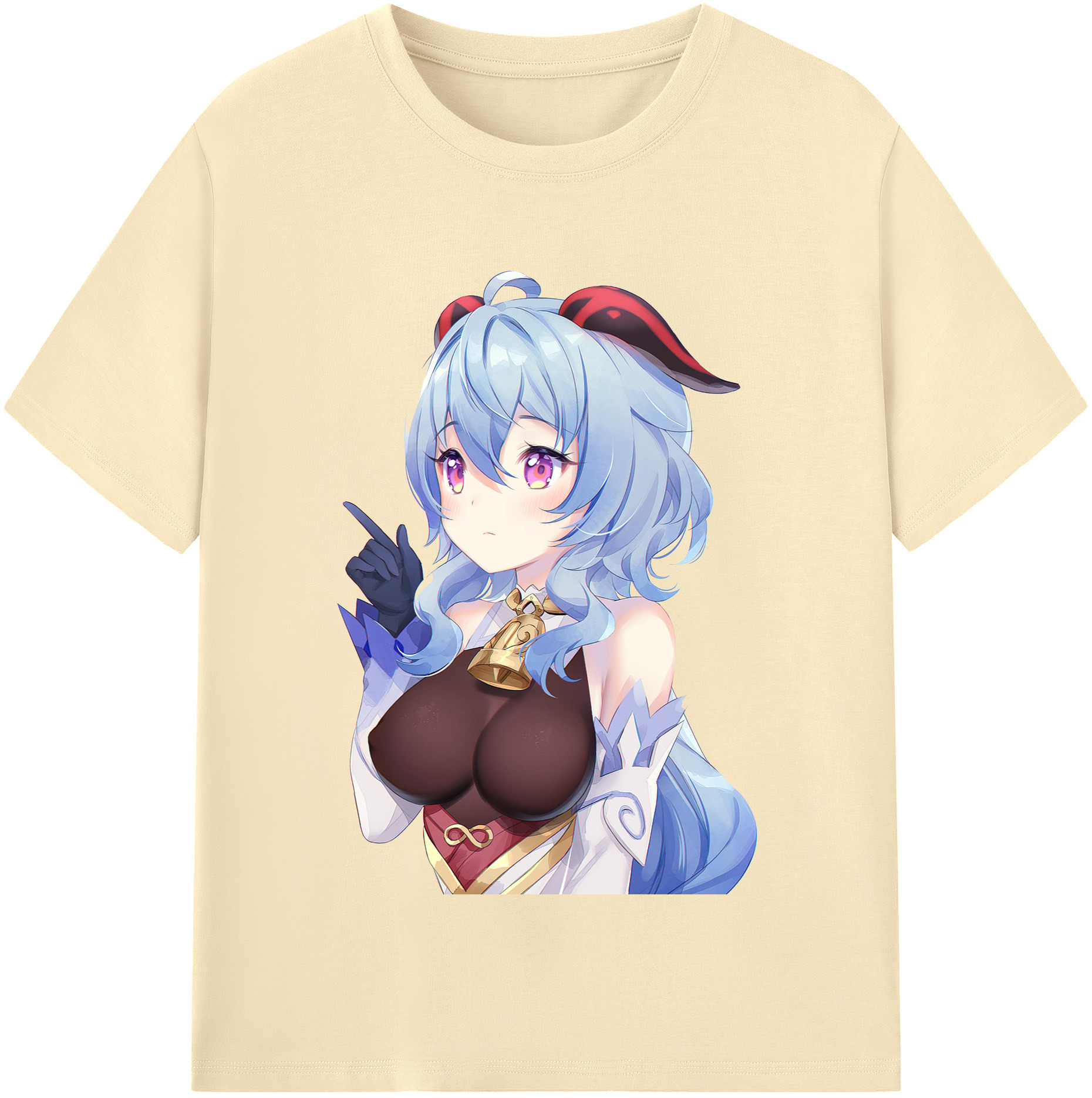 げんし神 甘雨 かんう genshin Ganyu 綿100％半袖Tシャツ（フロントプリント）