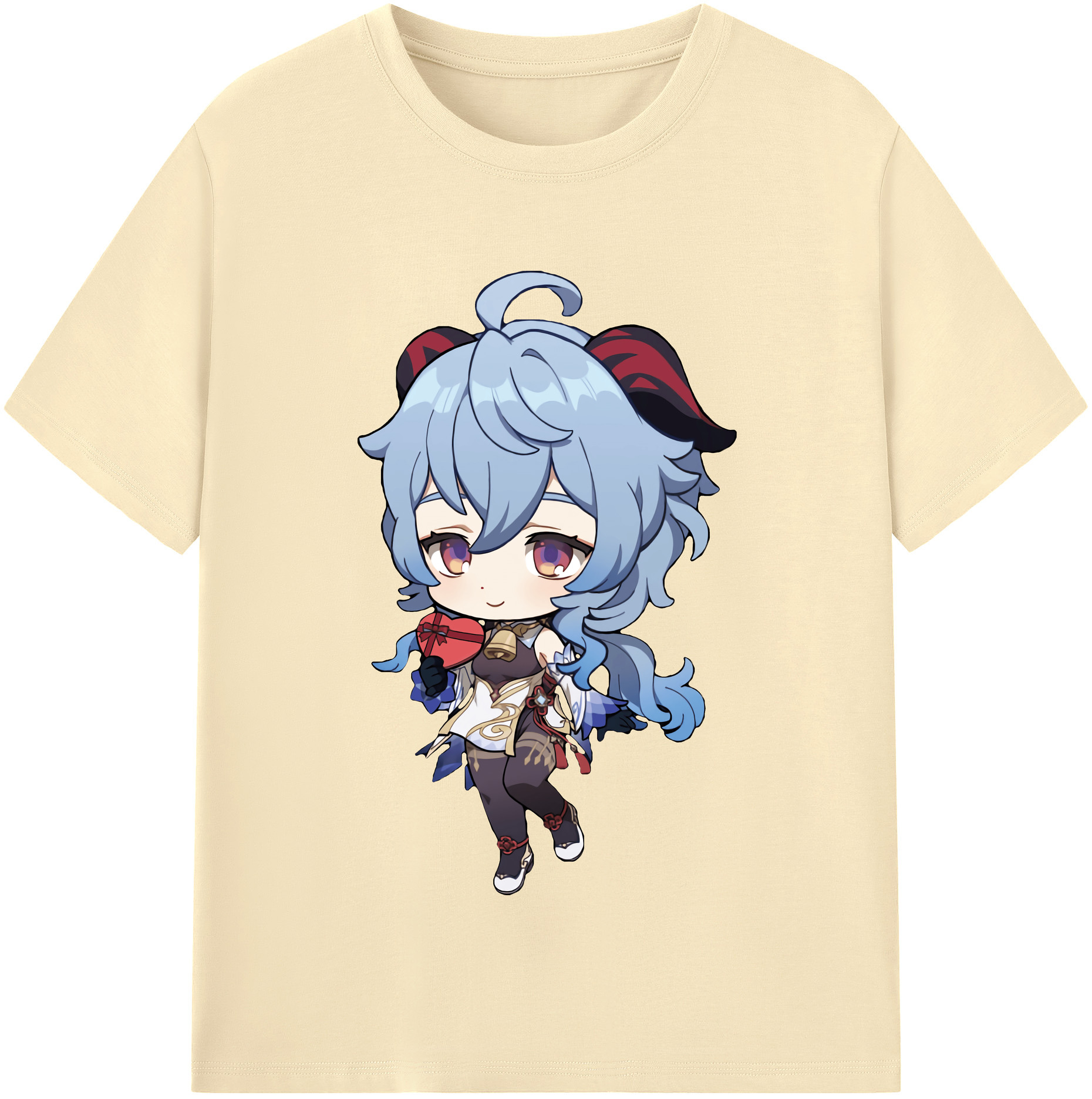げんし神 甘雨 かんう genshin Ganyu 綿100％半袖Tシャツ（フロントプリント）