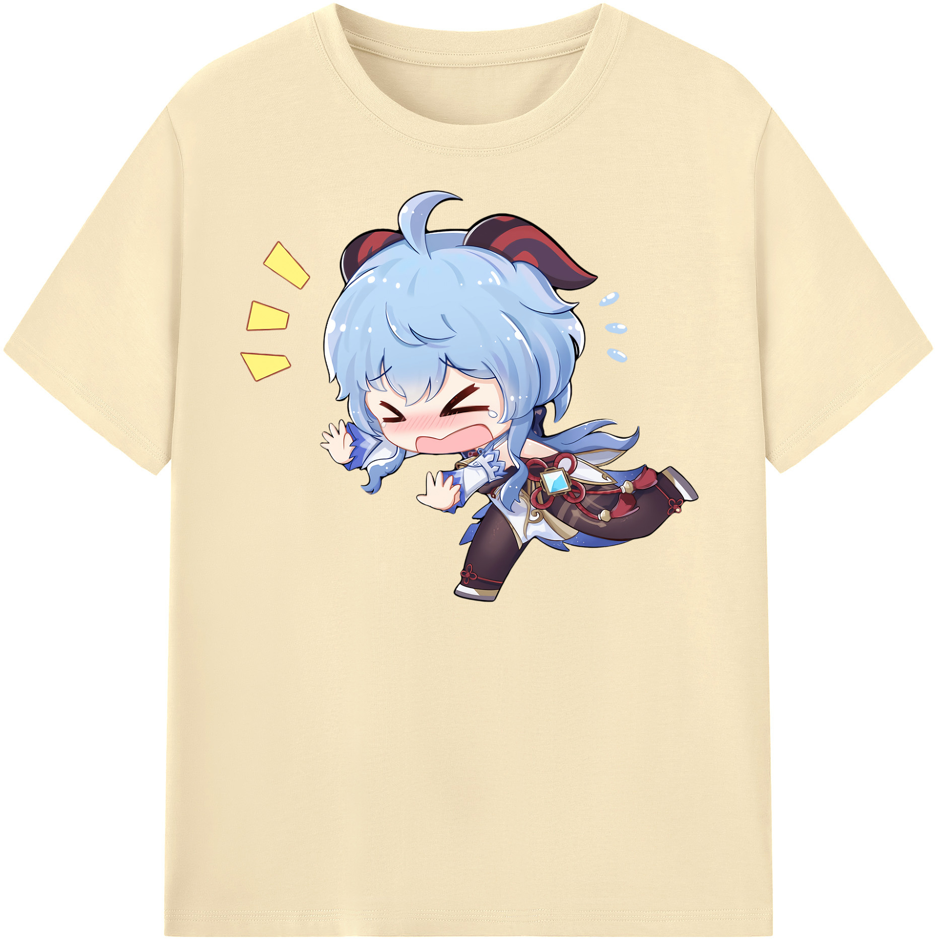 げんし神 甘雨 かんう genshin Ganyu 綿100％半袖Tシャツ（フロントプリント）