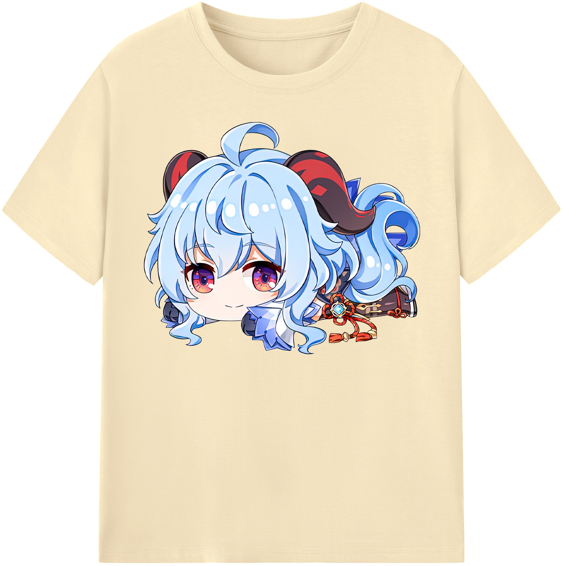げんし神 甘雨 かんう genshin Ganyu 綿100％半袖Tシャツ（フロントプリント）
