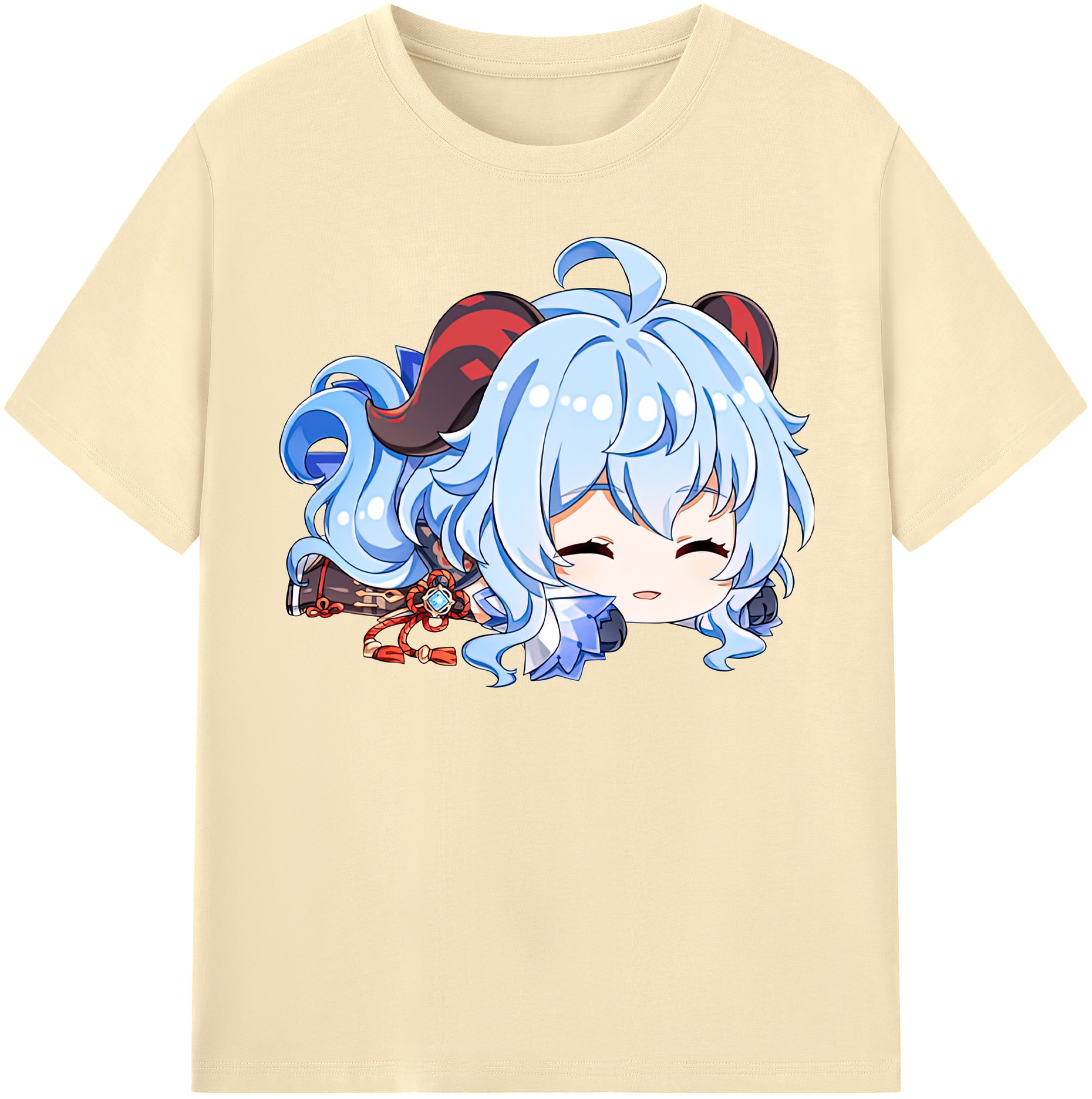 げんし神 甘雨 かんう genshin Ganyu 綿100％半袖Tシャツ（フロントプリント）