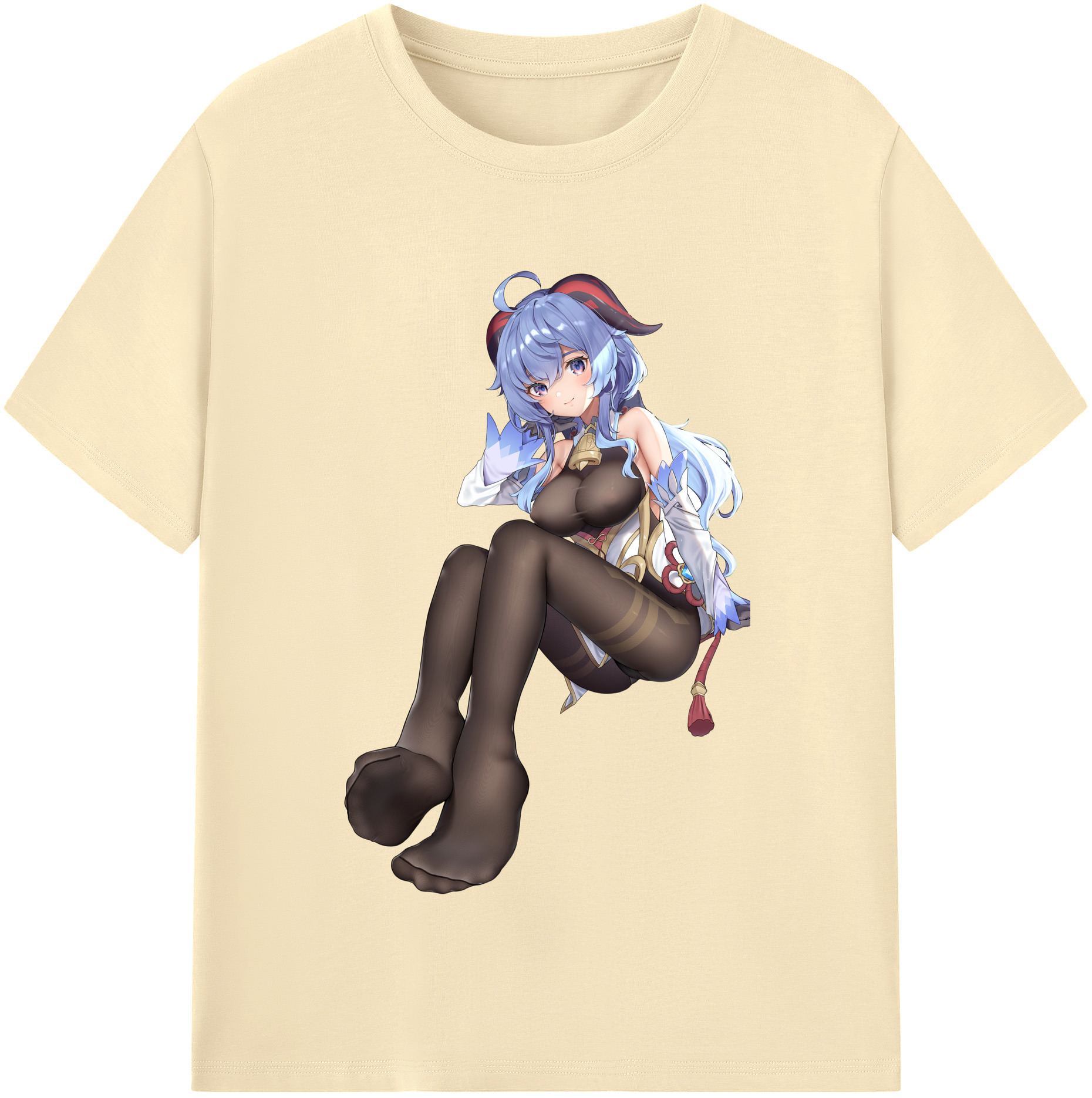 げんし神 甘雨 かんう genshin Ganyu 綿100％半袖Tシャツ（フロントプリント）