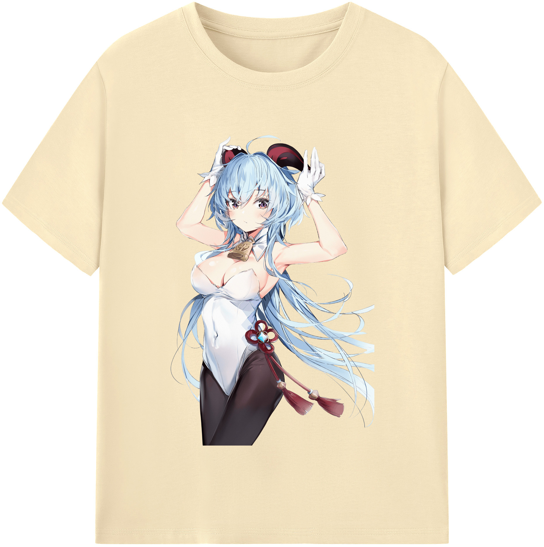 げんし神 甘雨 かんう genshin Ganyu 綿100％半袖Tシャツ（フロントプリント）