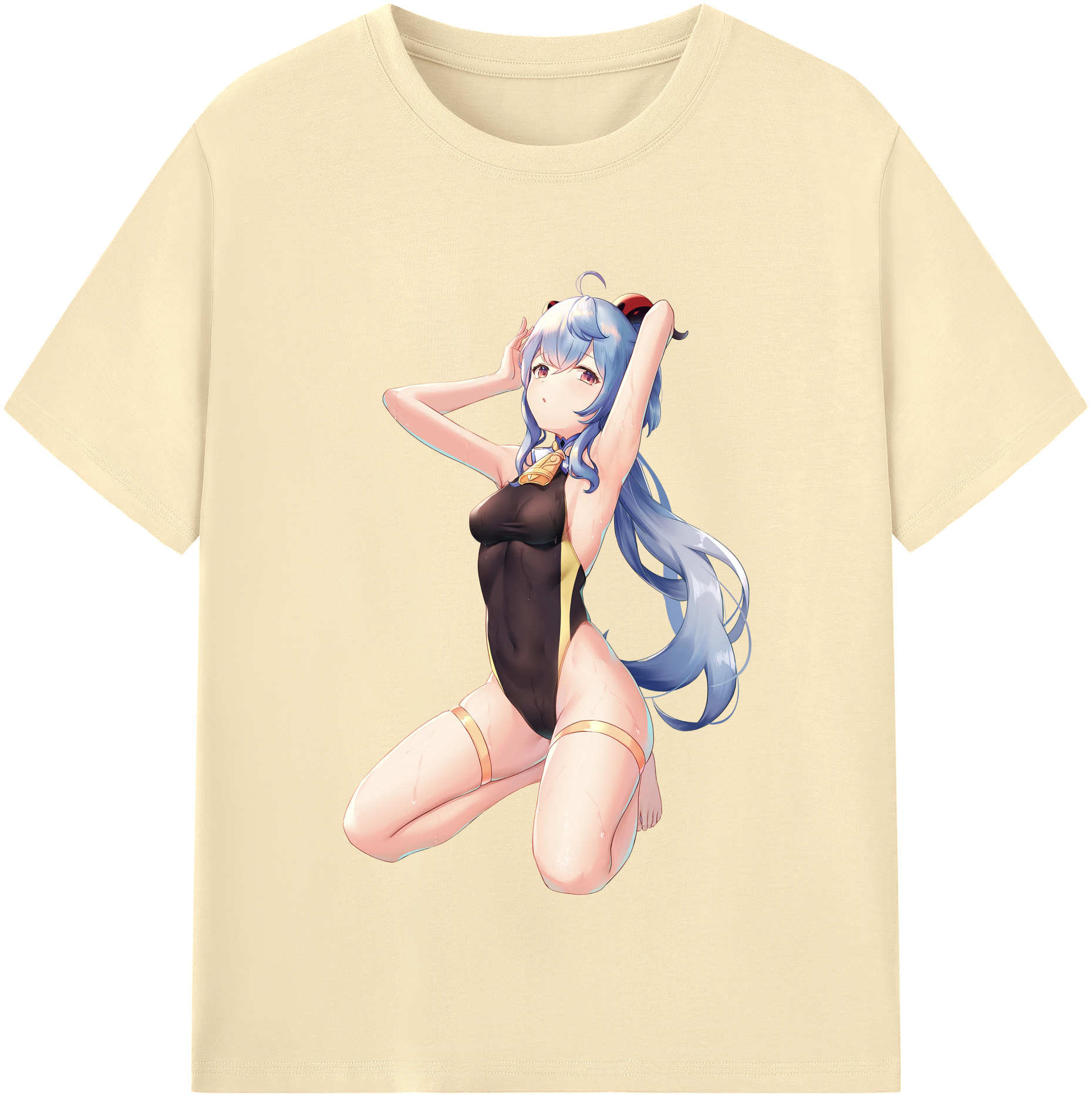 げんし神 甘雨 かんう genshin Ganyu 綿100％半袖Tシャツ（フロントプリント）