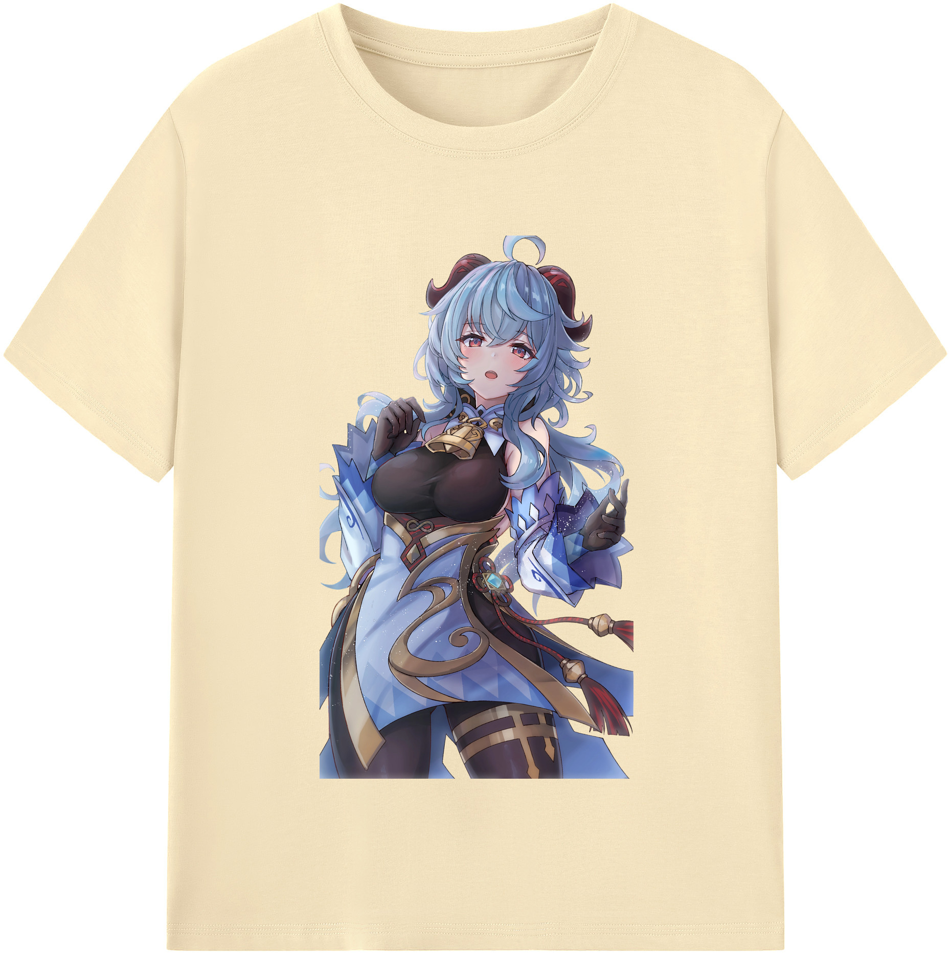 げんし神 甘雨 かんう genshin Ganyu 綿100％半袖Tシャツ（フロントプリント）