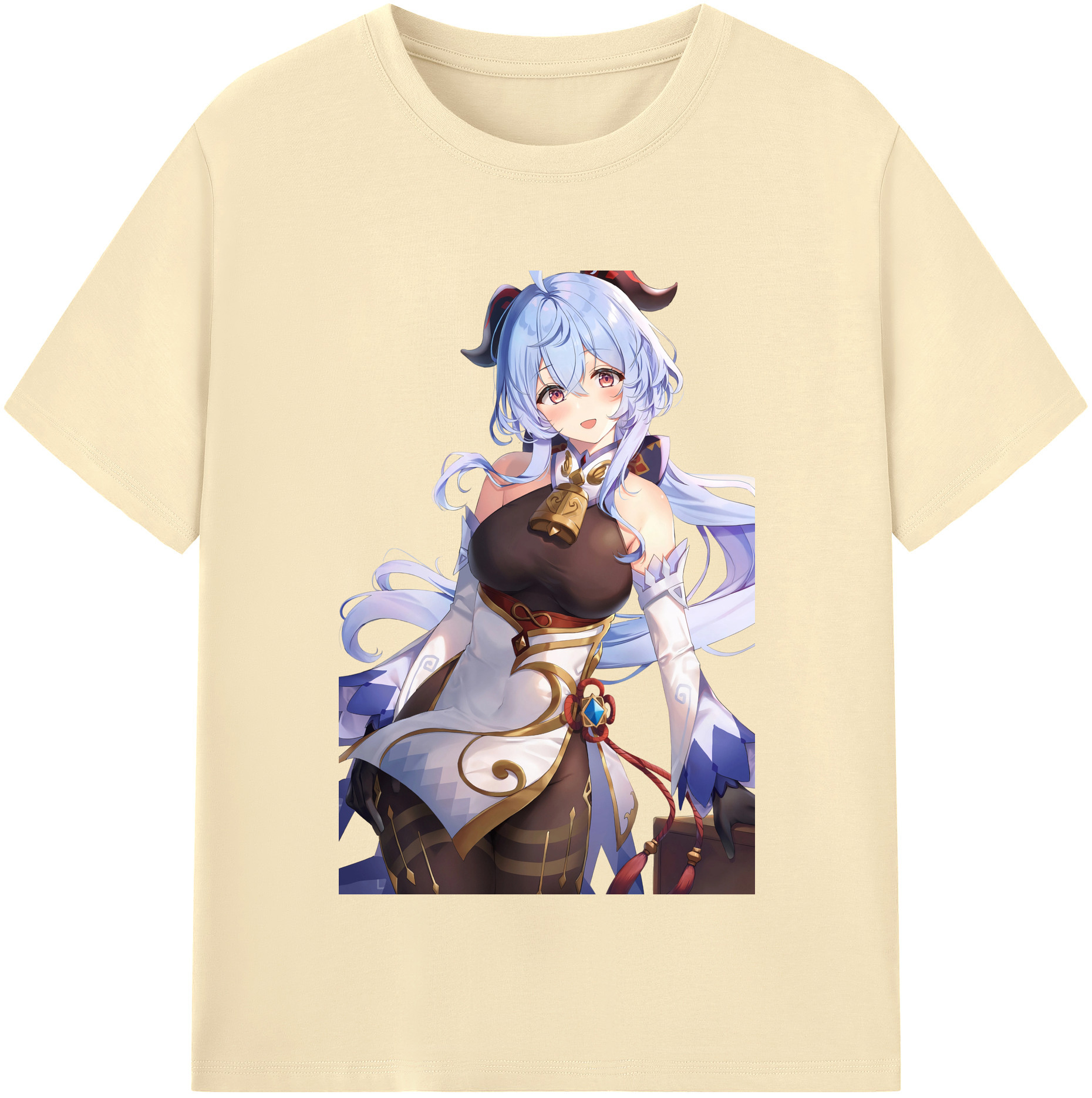 げんし神 甘雨 かんう genshin Ganyu 綿100％半袖Tシャツ（フロントプリント）