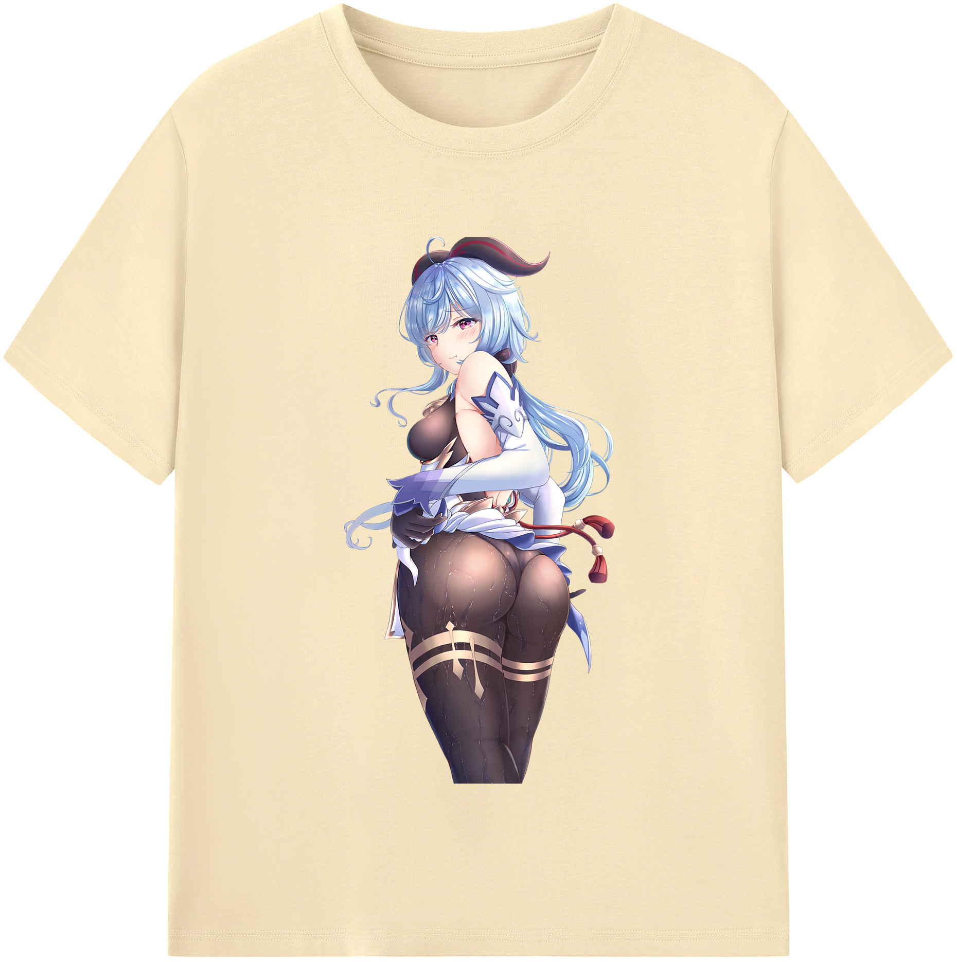 げんし神 甘雨 かんう genshin Ganyu 綿100％半袖Tシャツ（フロントプリント）