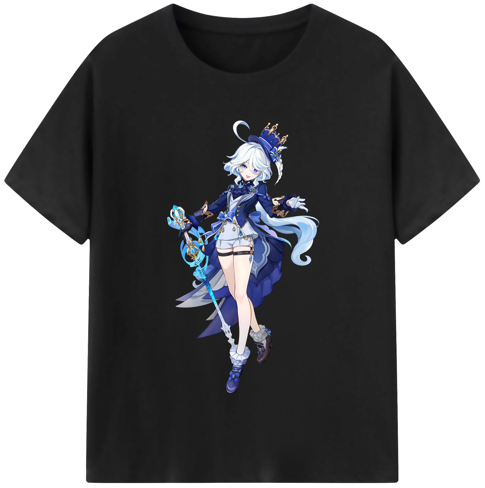 げんし神 フリーナ genshin Furina 綿100％半袖Tシャツ（フロントプリント）