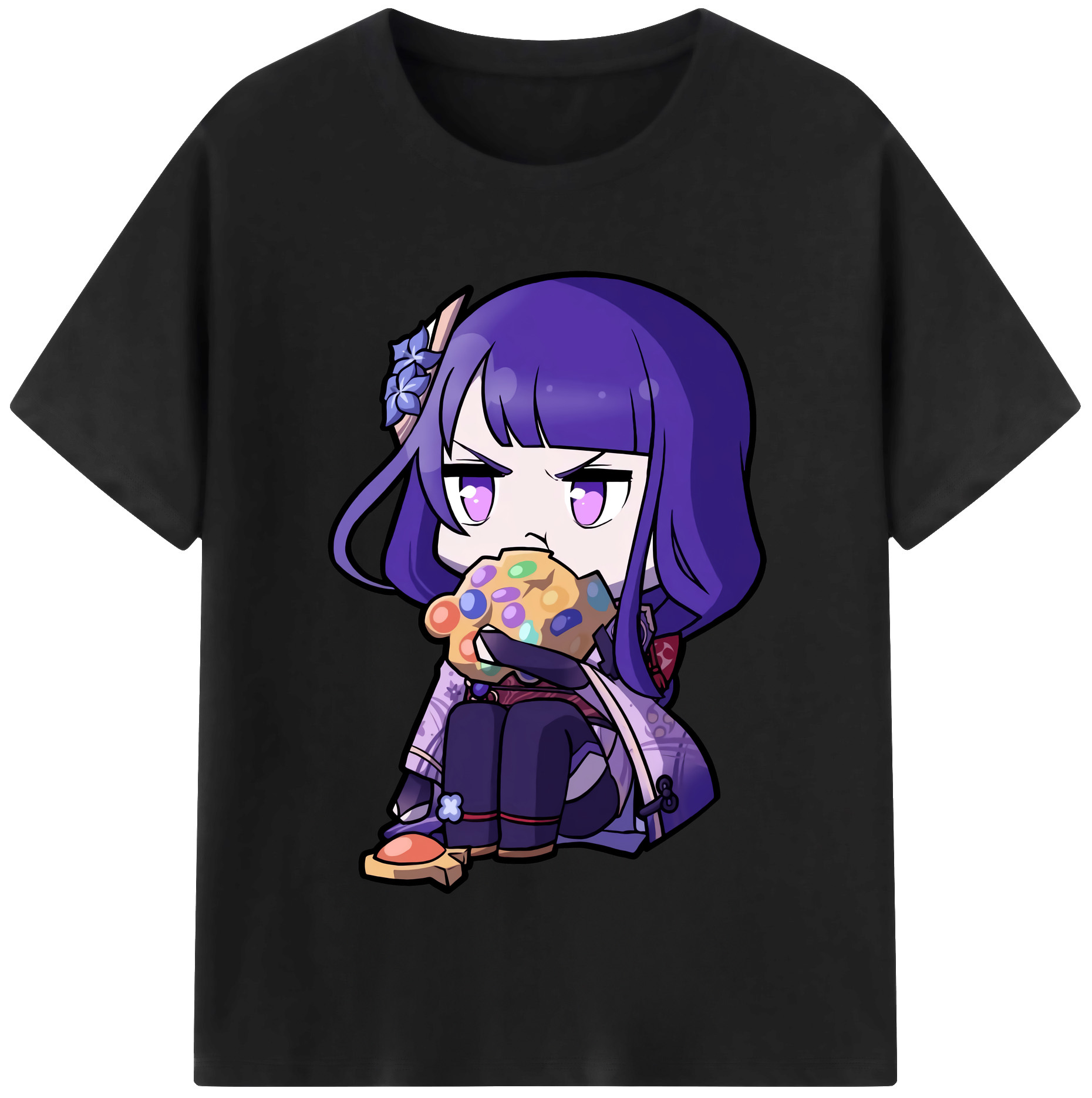 げんし神 雷電将軍 らいでんしょうぐん genshin Raiden Shogun 綿100％半袖Tシャツ（フロントプリント）