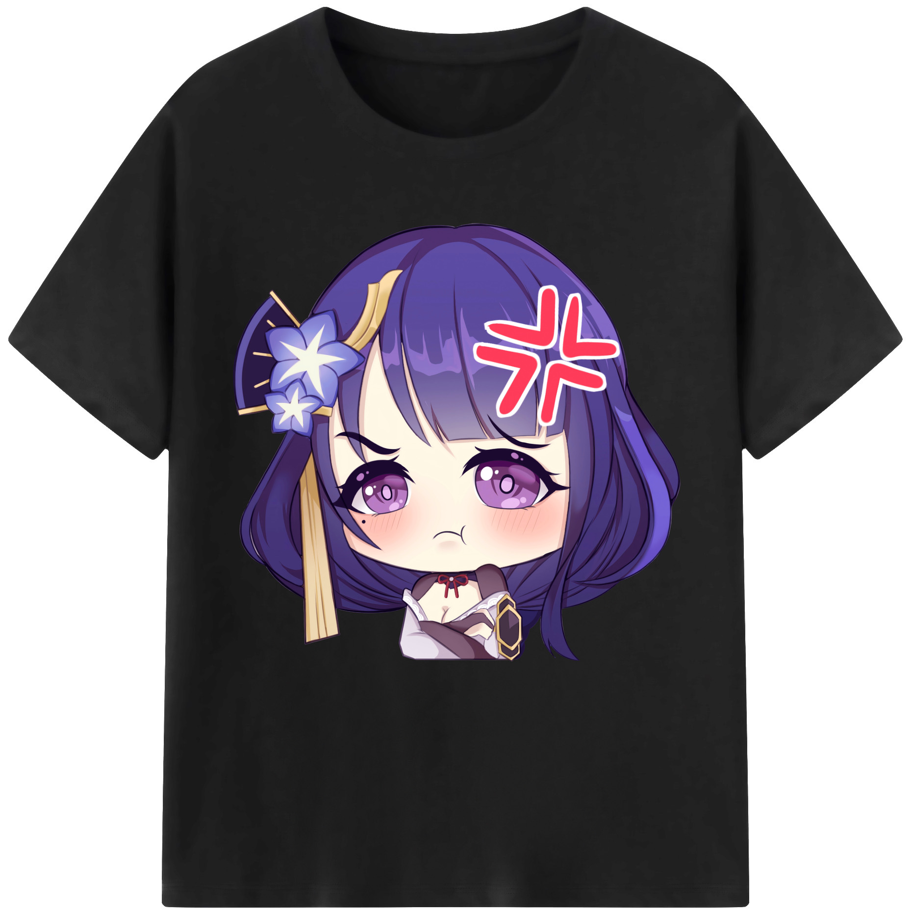 げんし神 雷電将軍 らいでんしょうぐん genshin Raiden Shogun 綿100％半袖Tシャツ（フロントプリント）