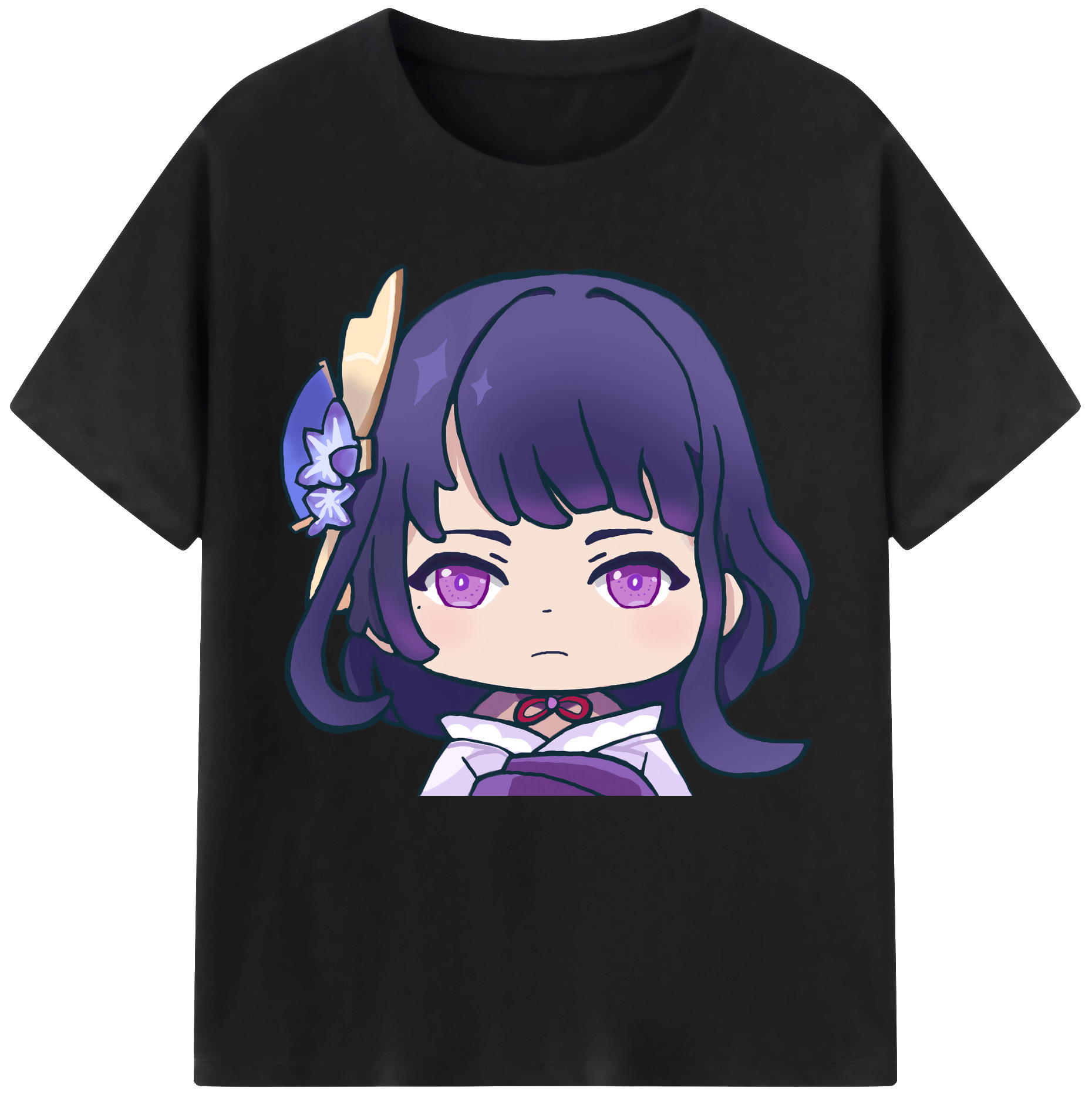 げんし神 雷電将軍 らいでんしょうぐん genshin Raiden Shogun 綿100％半袖Tシャツ（フロントプリント）