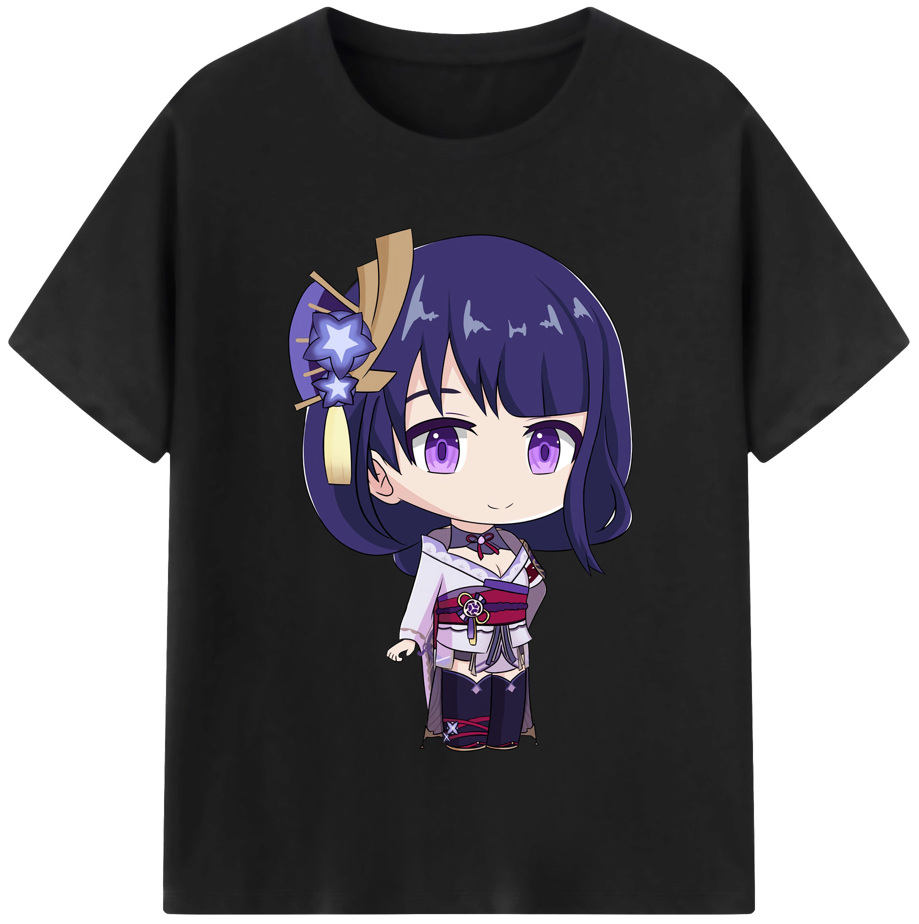 げんし神 雷電将軍 らいでんしょうぐん genshin Raiden Shogun 綿100％半袖Tシャツ（フロントプリント）