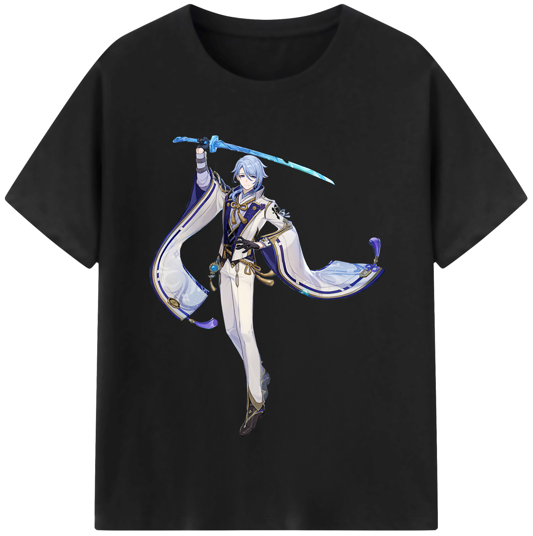 げんし神 神里綾人 かみさとあやと genshin Kamisato Ayato 綿100％半袖Tシャツ（フロントプリント）