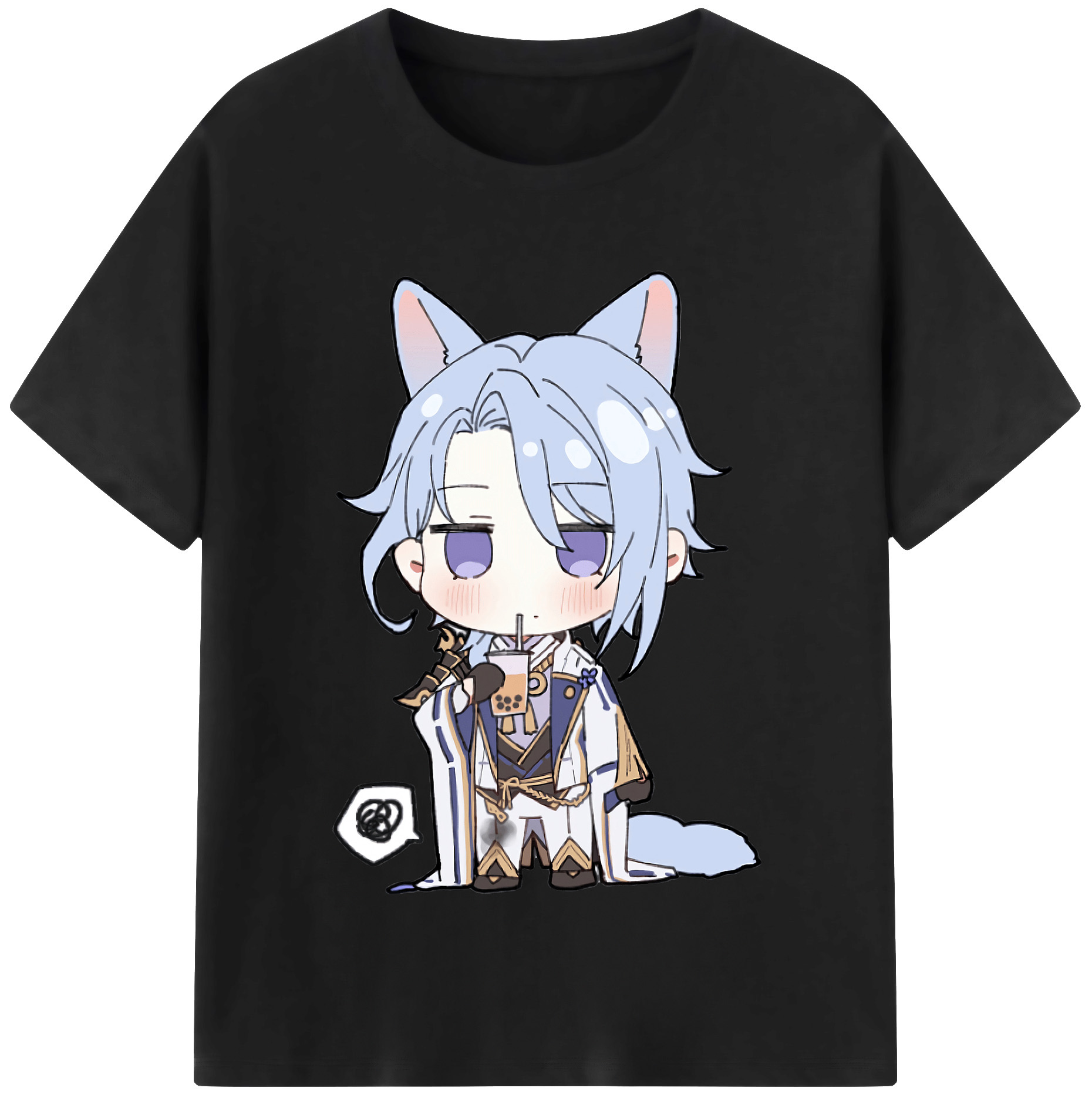 げんし神 神里綾人 かみさとあやと genshin Kamisato Ayato 綿100％半袖Tシャツ（フロントプリント）