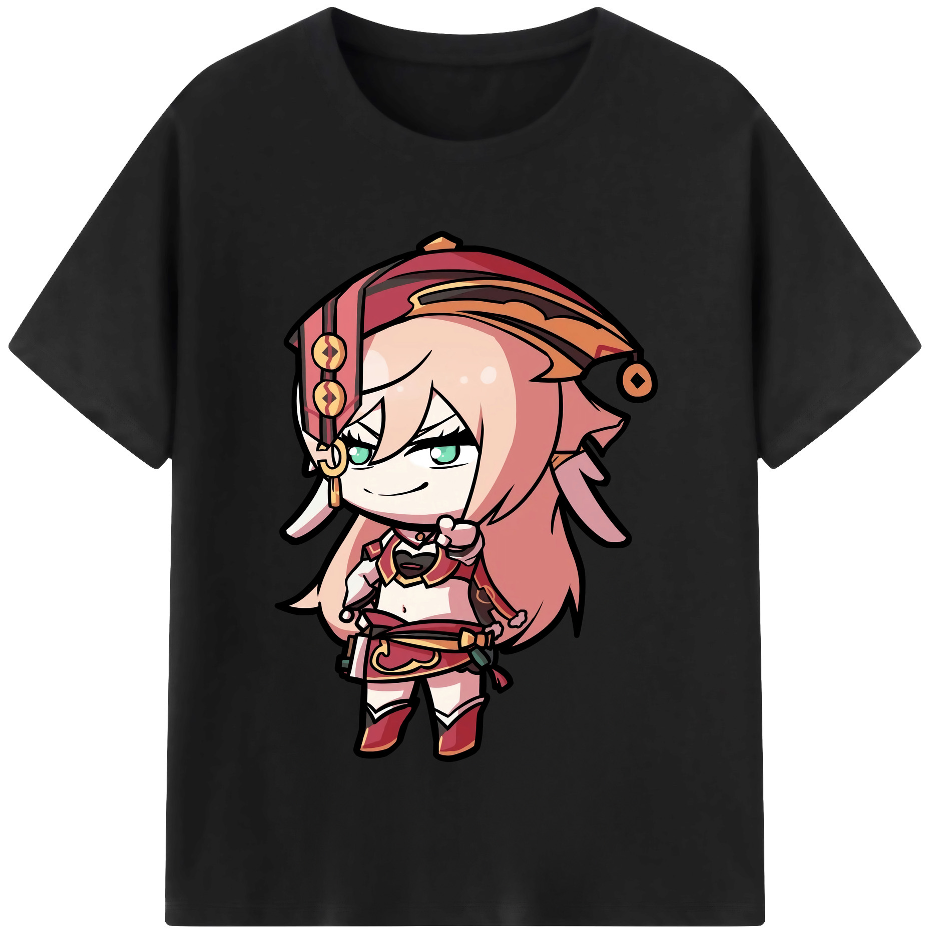 げんし神 ヤンフェイ genshin Yanfei 綿100％半袖Tシャツ（フロントプリント）