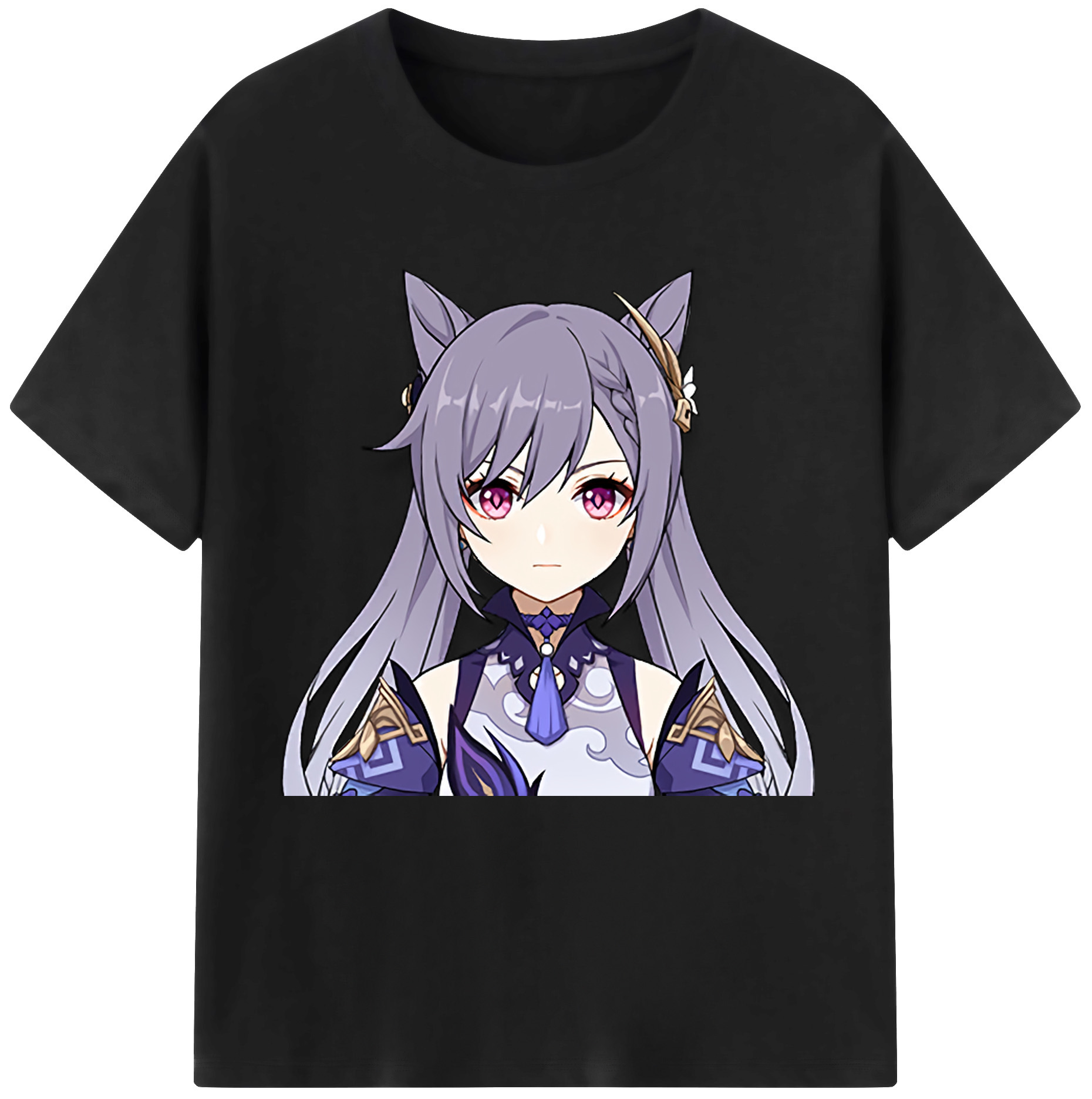 げんし神 刻晴 こくせい genshin Kokusei 綿100％半袖Tシャツ（フロントプリント）