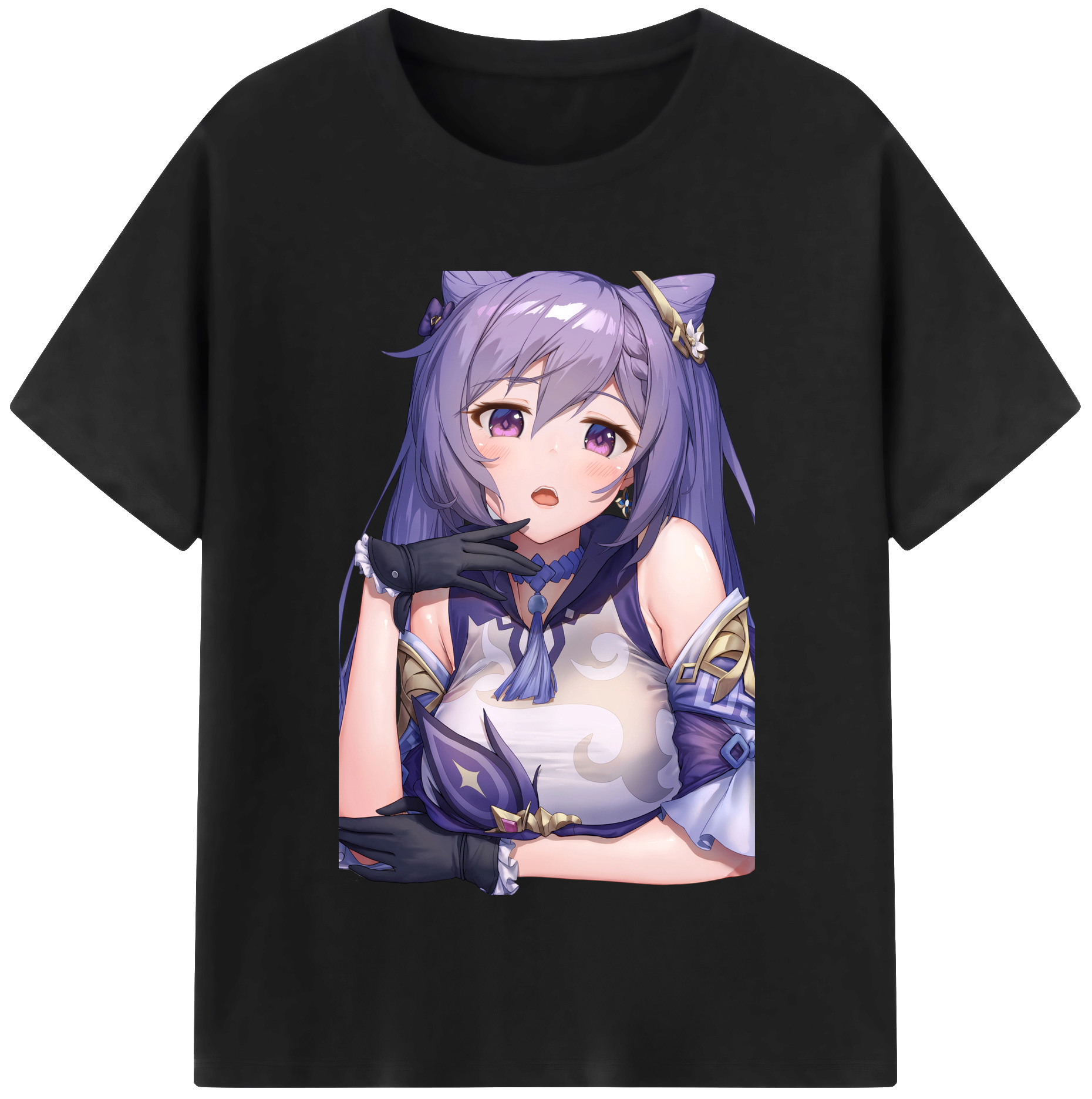 げんし神 刻晴 こくせい genshin Kokusei 綿100％半袖Tシャツ（フロントプリント）