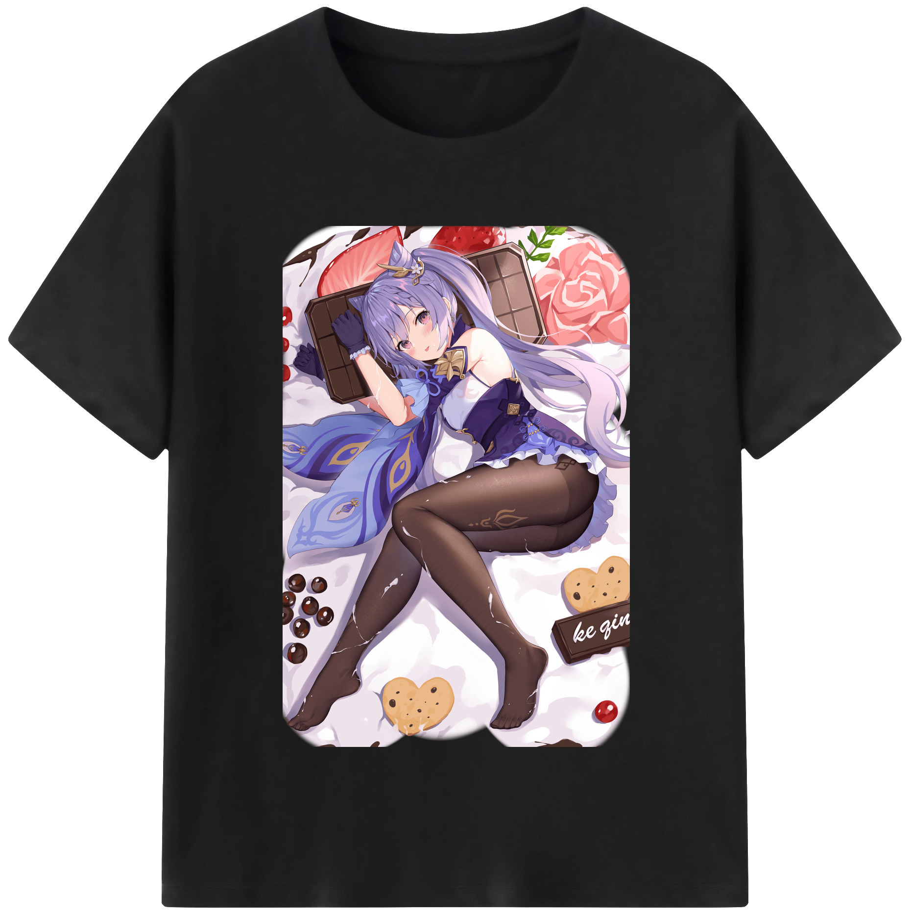 げんし神 刻晴 こくせい genshin Kokusei 綿100％半袖Tシャツ（フロントプリント）