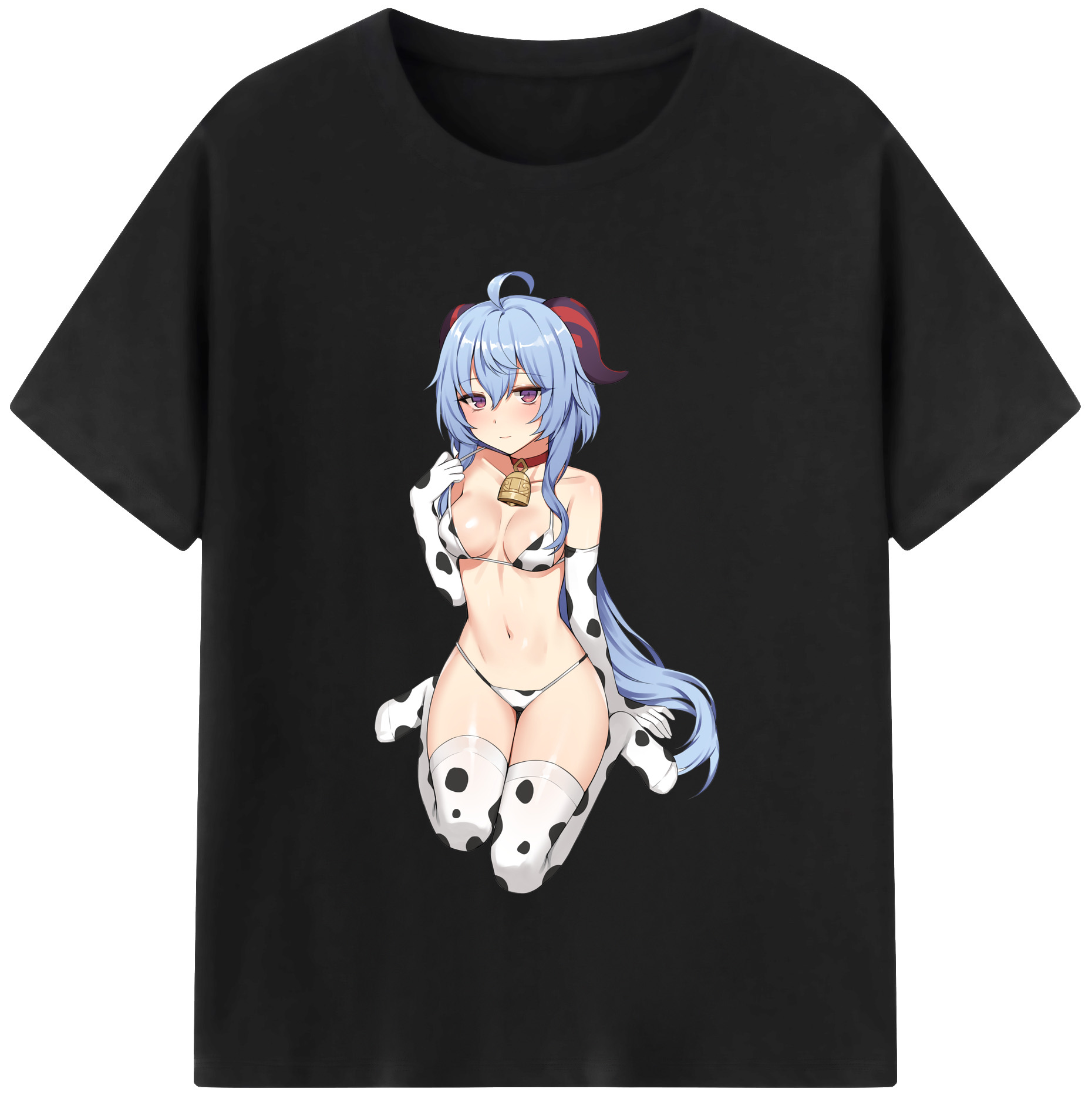 げんし神 甘雨 かんう genshin Ganyu 綿100％半袖Tシャツ（フロントプリント）