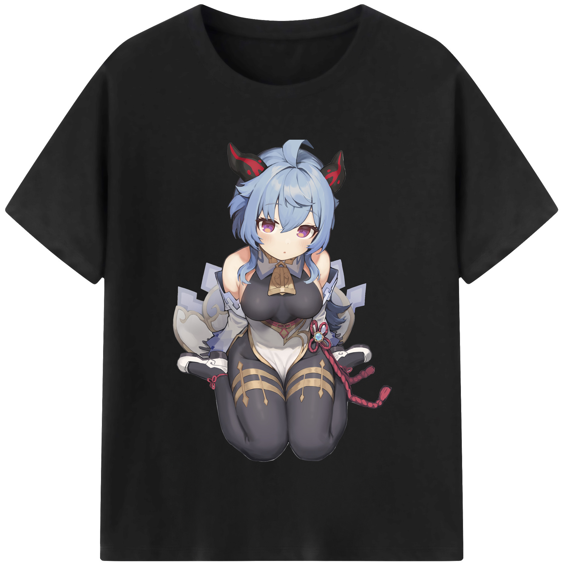 げんし神 甘雨 かんう genshin Ganyu 綿100％半袖Tシャツ（フロントプリント）