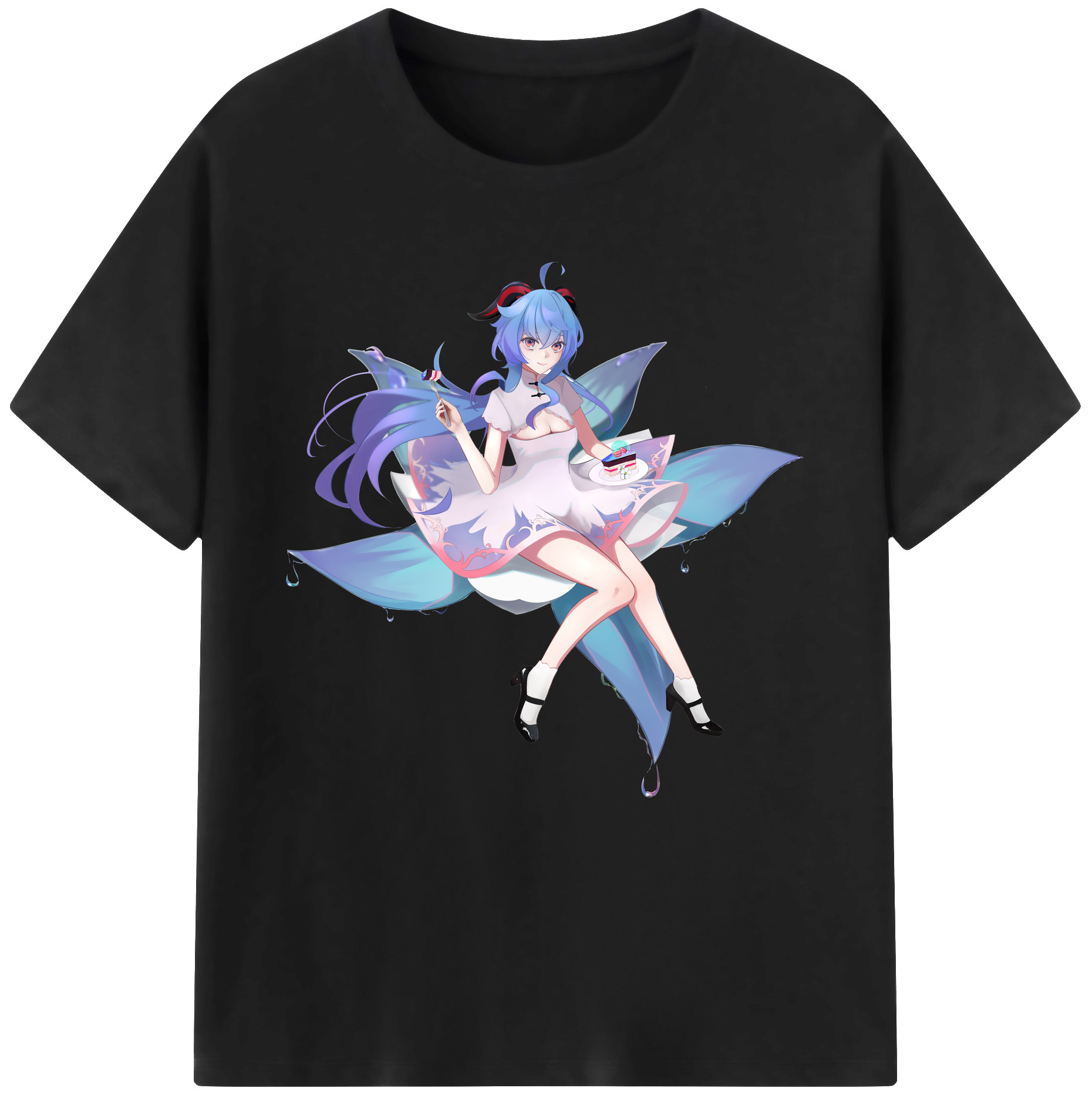 げんし神 甘雨 かんう genshin Ganyu 綿100％半袖Tシャツ（フロントプリント）