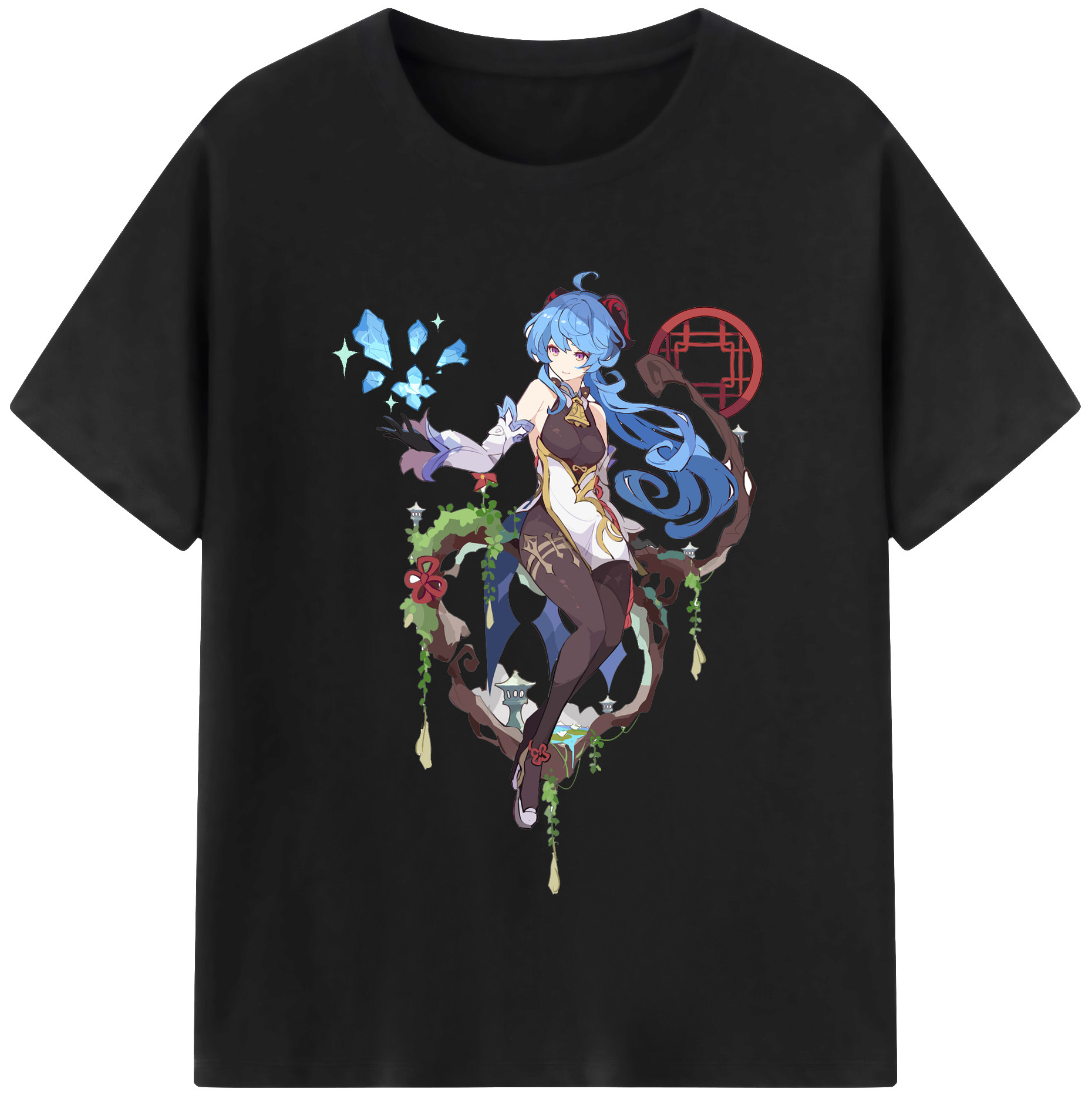 げんし神 甘雨 かんう genshin Ganyu 綿100％半袖Tシャツ（フロントプリント）