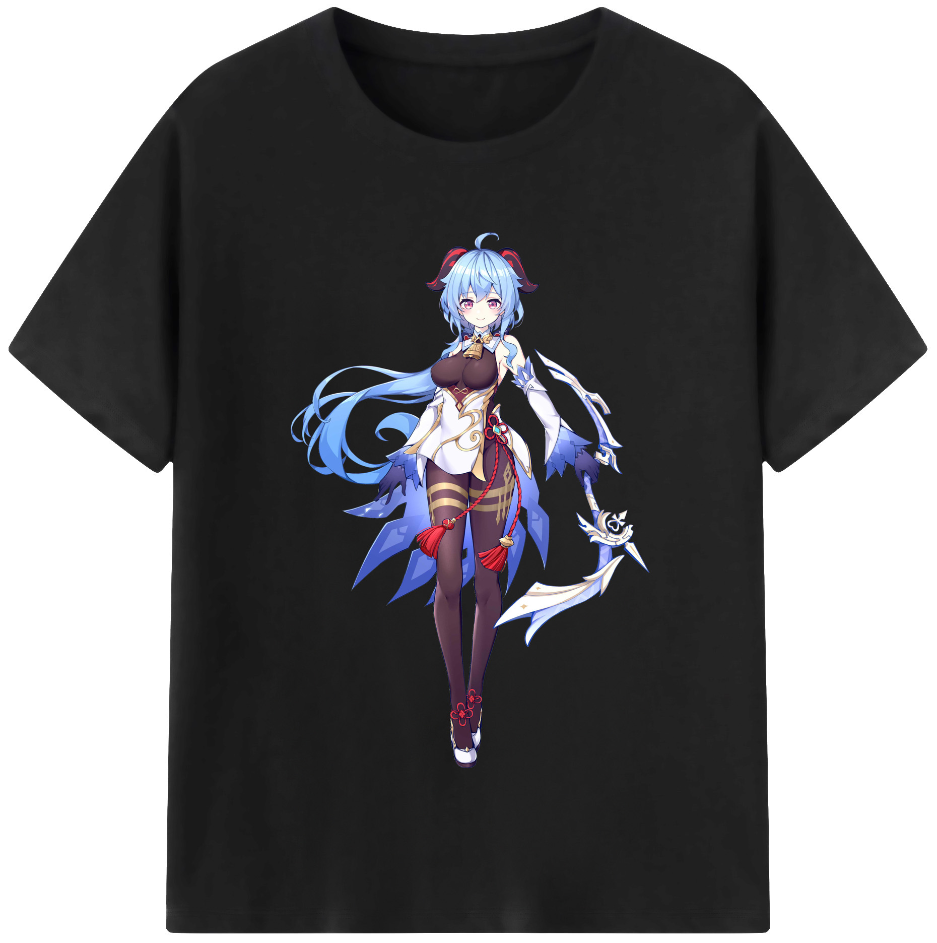げんし神 甘雨 かんう genshin Ganyu 綿100％半袖Tシャツ（フロントプリント）